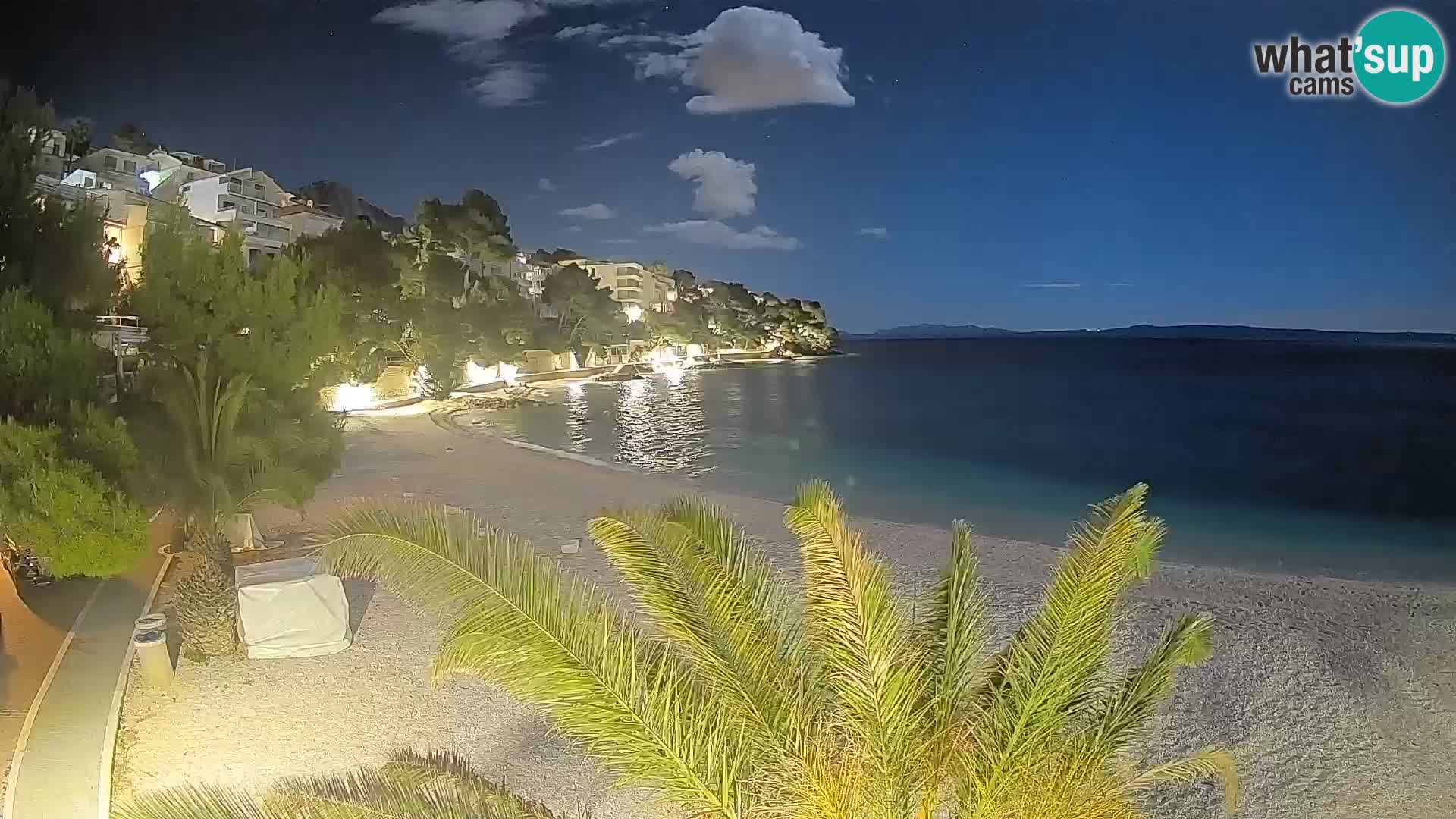 Webcam Lučica Strand Beach Brela – Liveblick von der Adriaküste