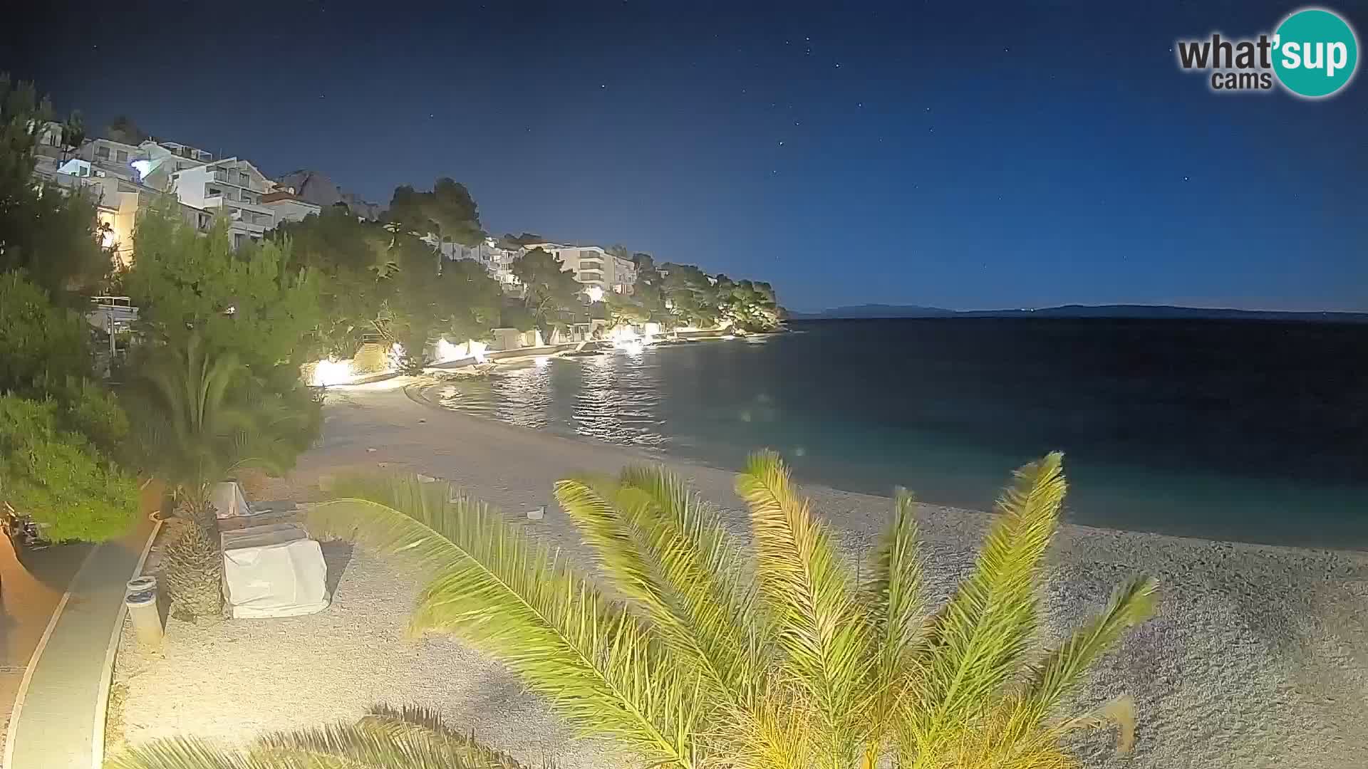 Webcam Lučica Strand Beach Brela – Liveblick von der Adriaküste