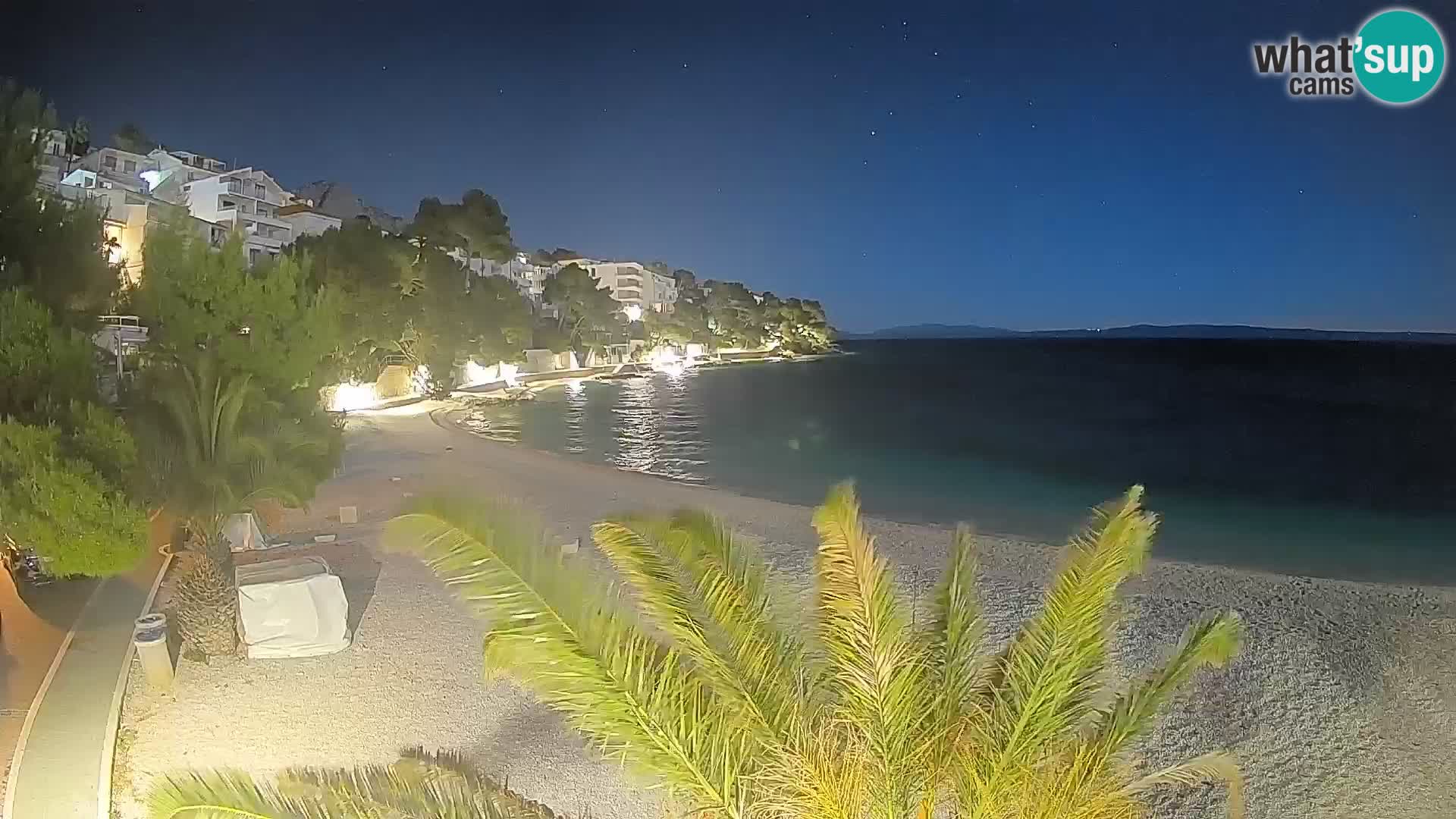 Webcam Lučica Strand Beach Brela – Liveblick von der Adriaküste