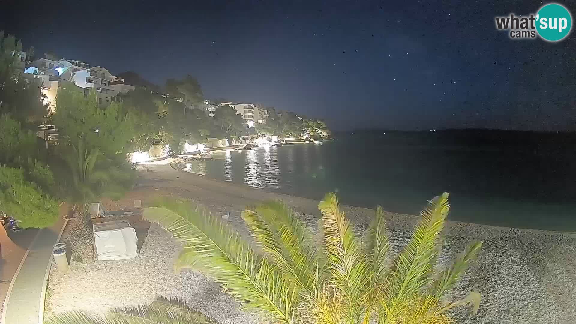 Webcam Lučica Strand Beach Brela – Liveblick von der Adriaküste