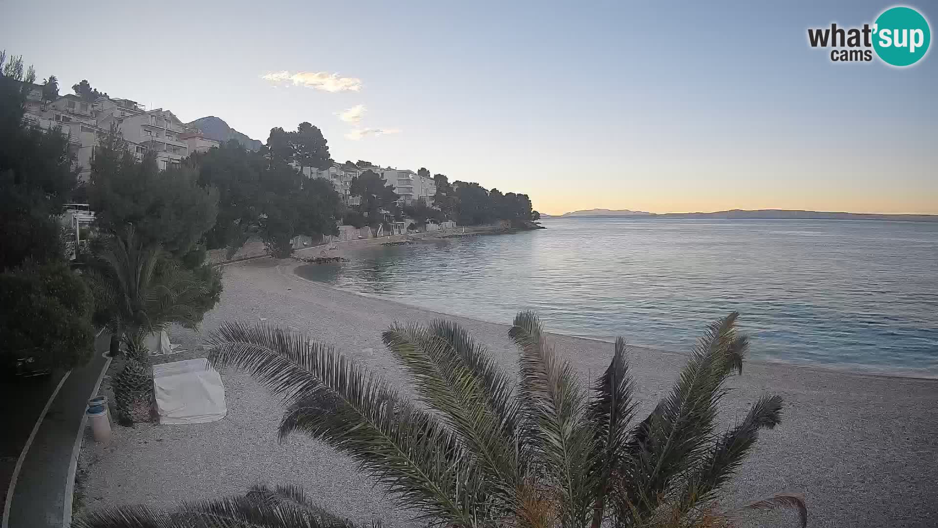 Webcam Lučica Strand Beach Brela – Liveblick von der Adriaküste