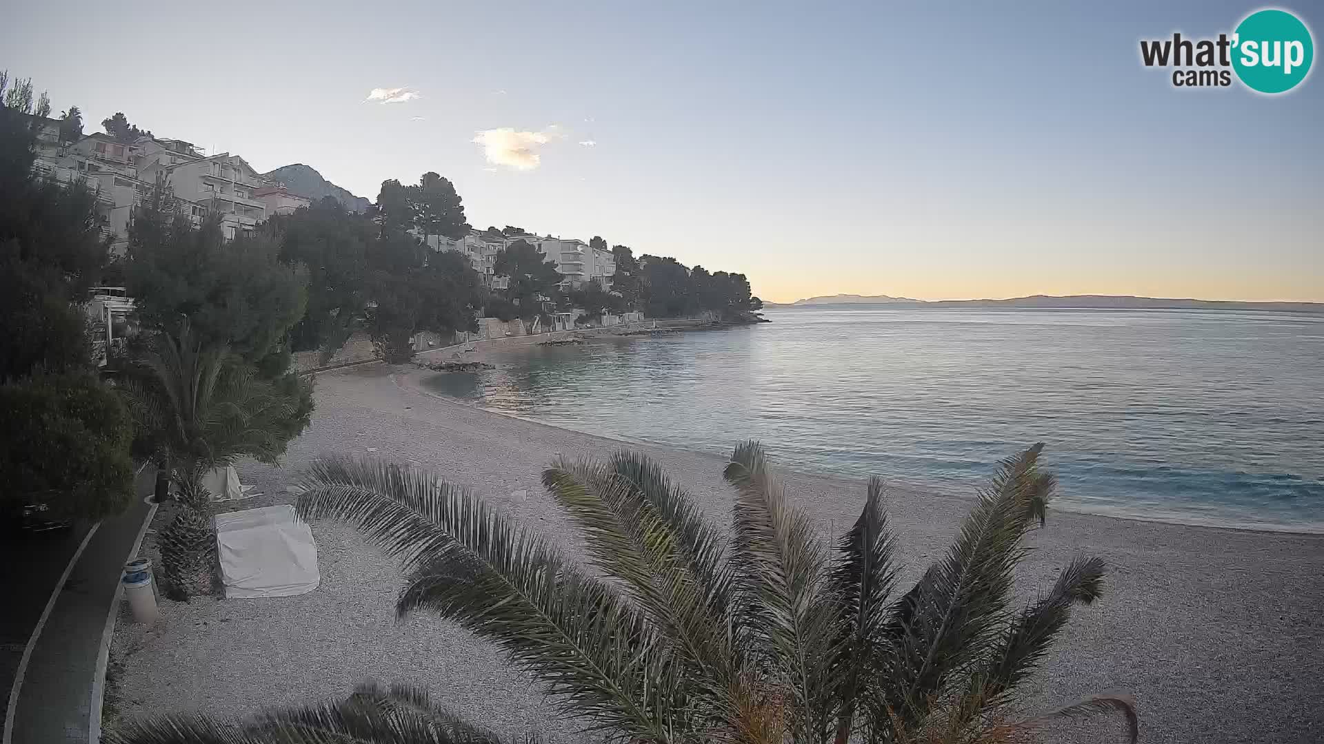 Webcam Lučica Strand Beach Brela – Liveblick von der Adriaküste