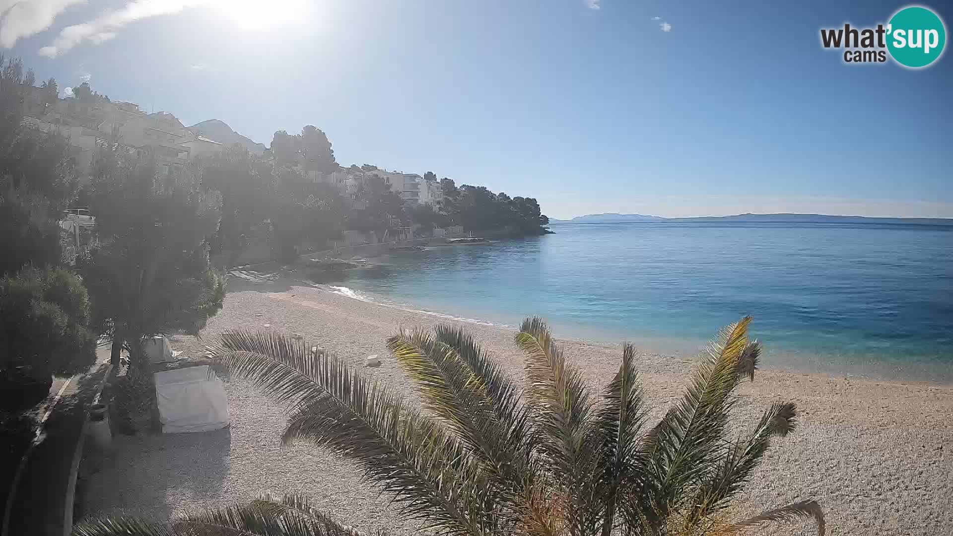 Webcam Lučica Strand Beach Brela – Liveblick von der Adriaküste