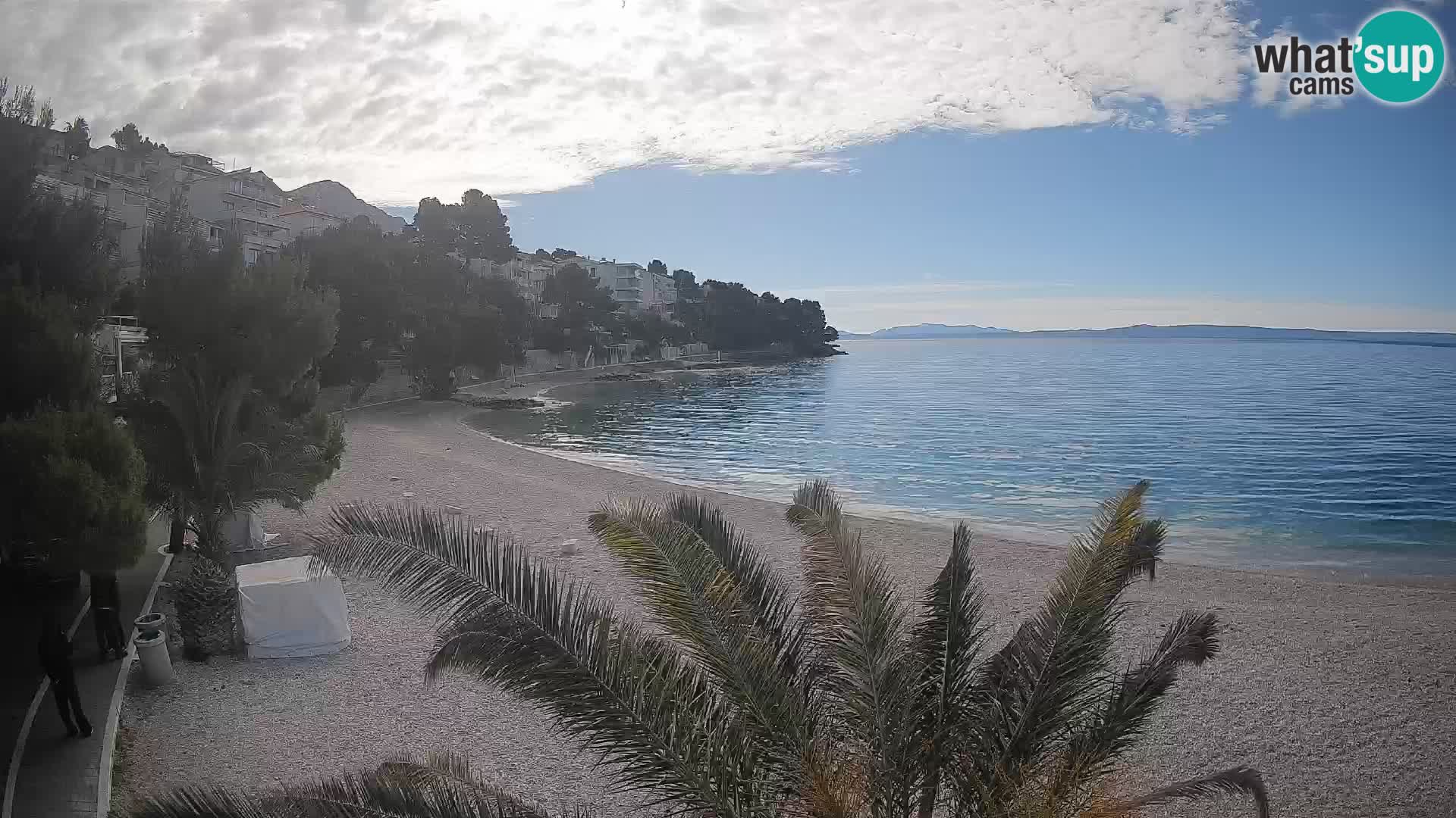 Webcam Lučica Strand Beach Brela – Liveblick von der Adriaküste