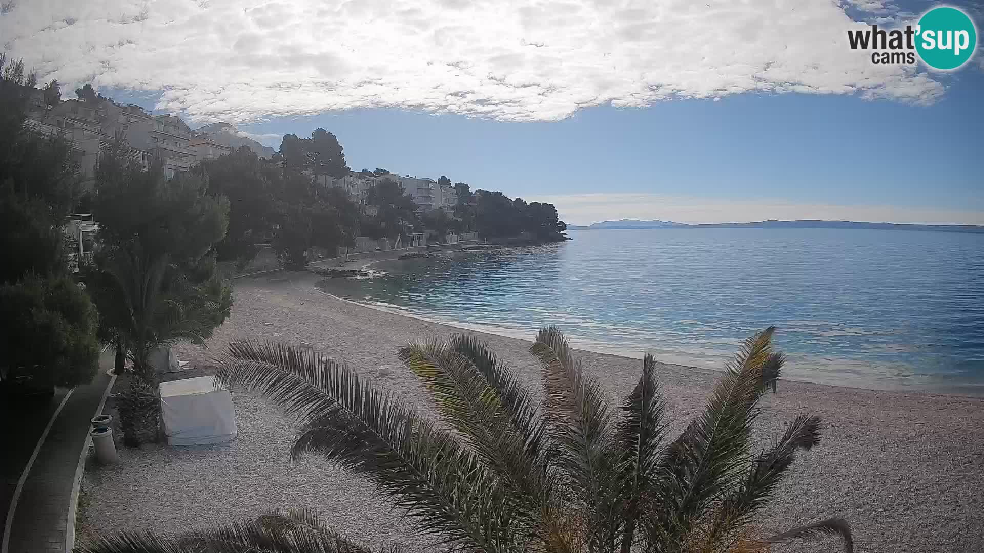 Webcam Lučica Strand Beach Brela – Liveblick von der Adriaküste