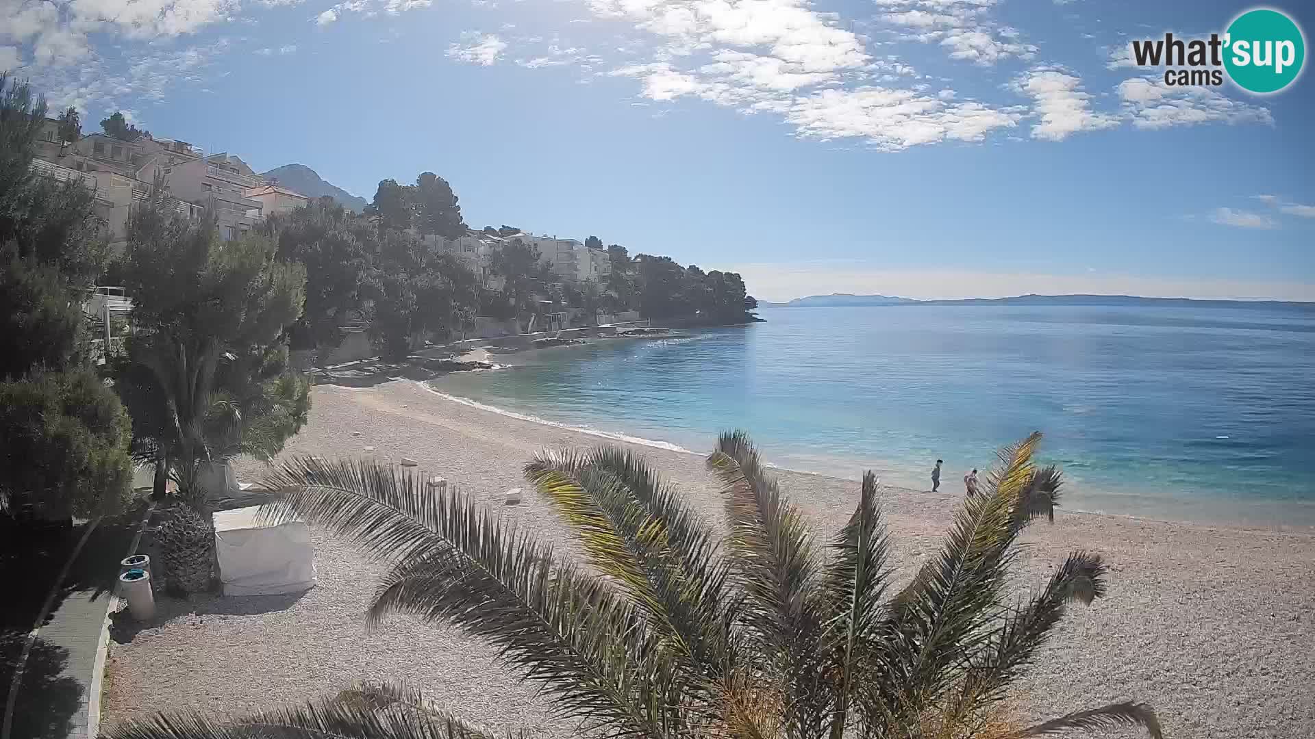 Web kamera Plaža Lučica Brela – Pogled uživo na jadransku obalu