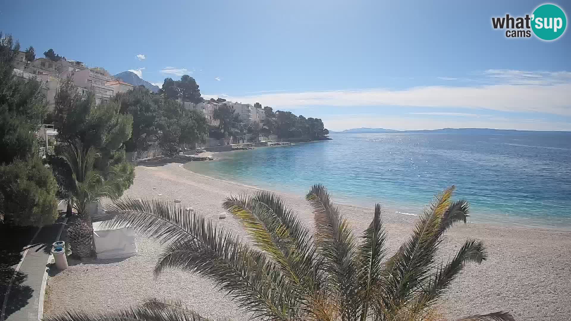 Webcam Plage Lučica Brela – Vue en direct sur la côte adriatique
