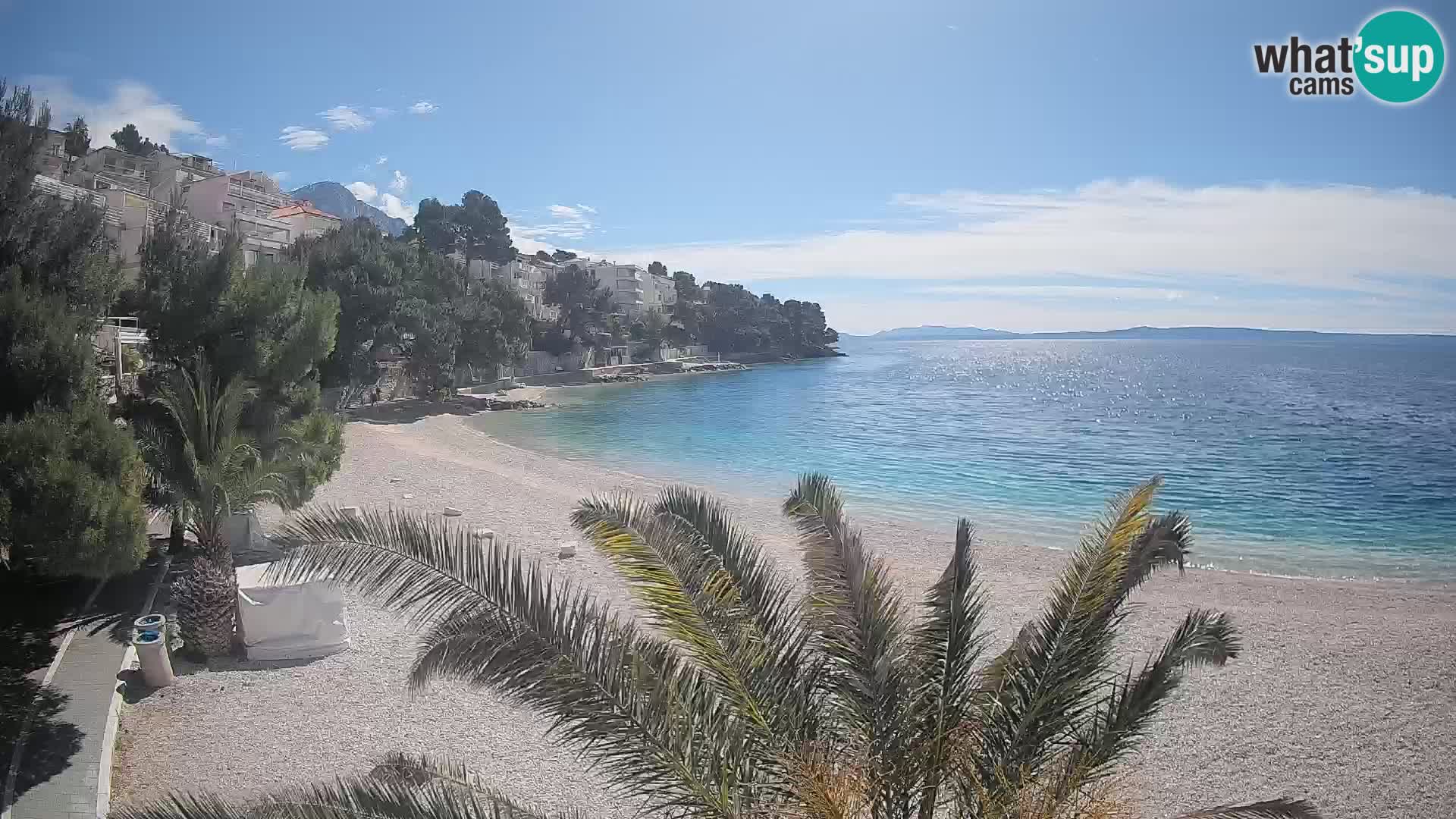 Spletna kamera Plaža Lučica Brela – Pogled v živo na Jadransko obalo