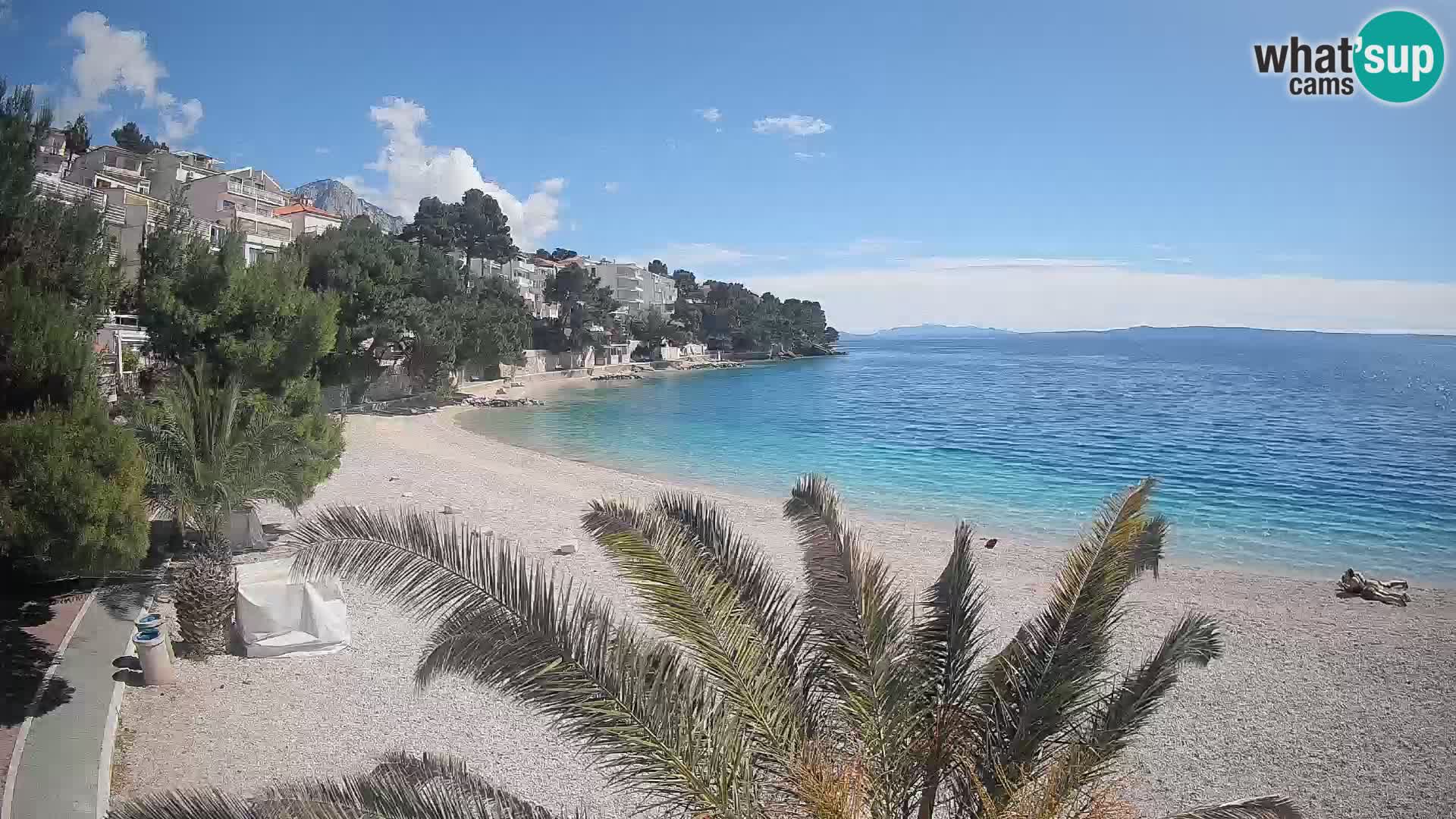 Webcam Playa Lučica Brela – Vista en directo de la costa adriática