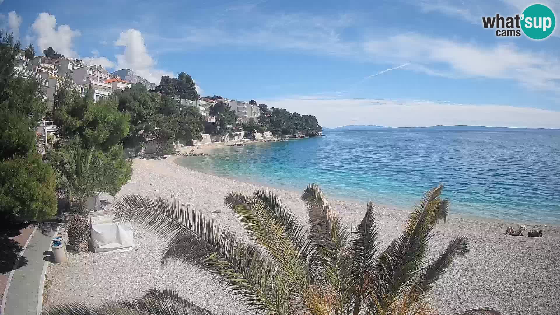 Webcam Lučica Strand Beach Brela – Liveblick von der Adriaküste