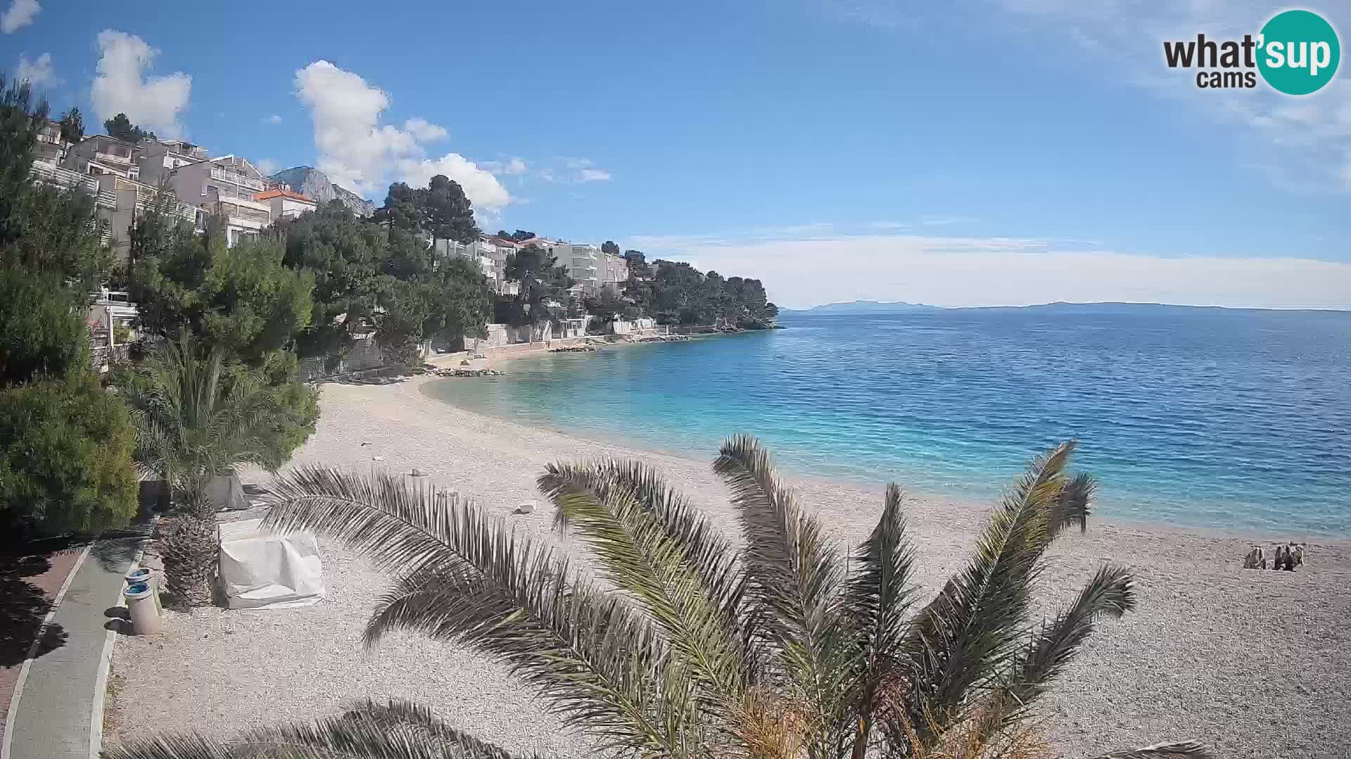 Webcam Plage Lučica Brela – Vue en direct sur la côte adriatique