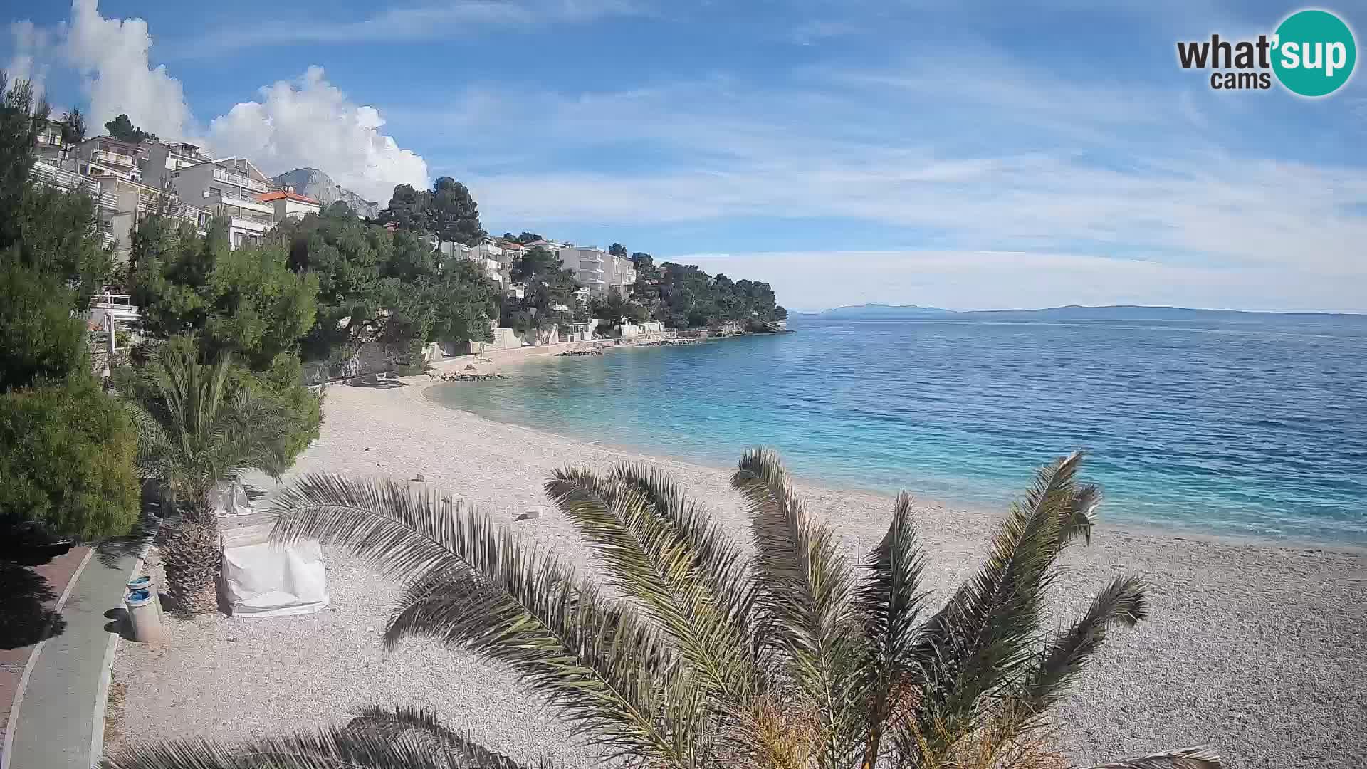 Webcam Lučica Strand Beach Brela – Liveblick von der Adriaküste