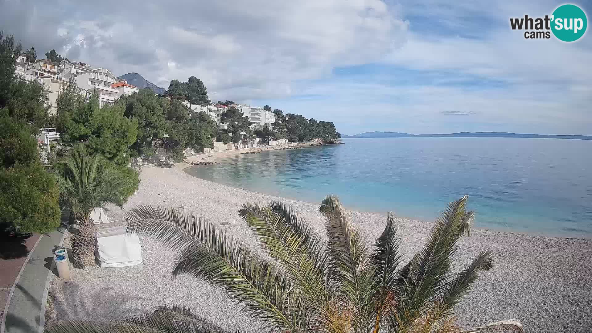 Webcam Plage Lučica Brela – Vue en direct sur la côte adriatique
