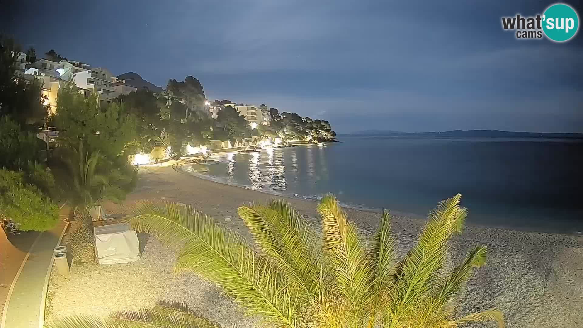 Web kamera Plaža Lučica Brela – Pogled uživo na jadransku obalu