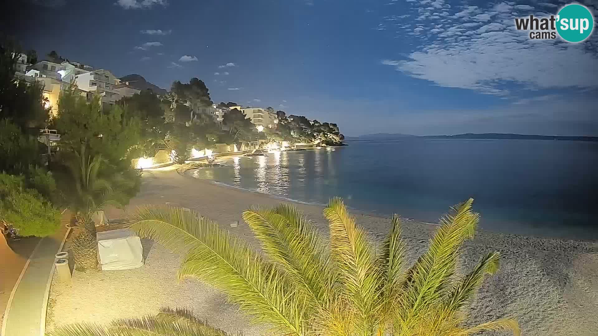Webcam Lučica Strand Beach Brela – Liveblick von der Adriaküste