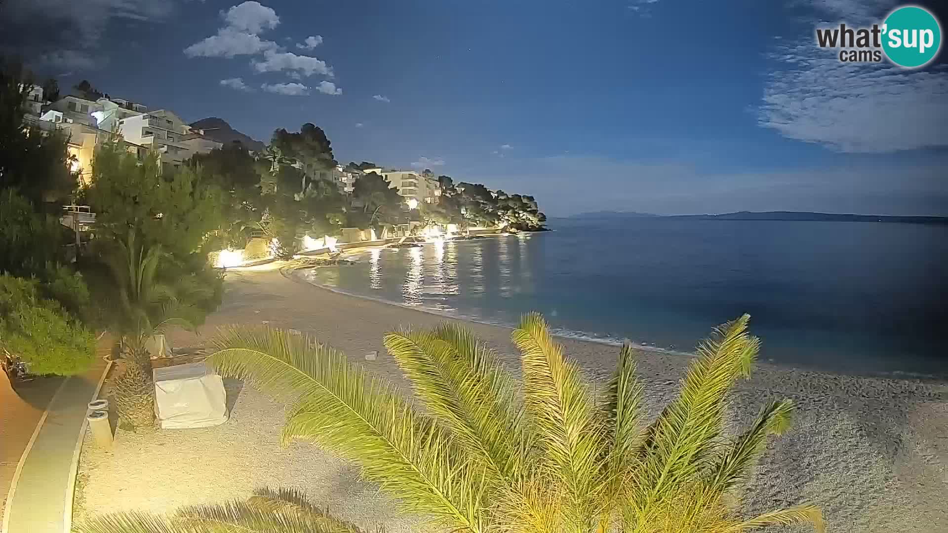 Web kamera Plaža Lučica Brela – Pogled uživo na jadransku obalu