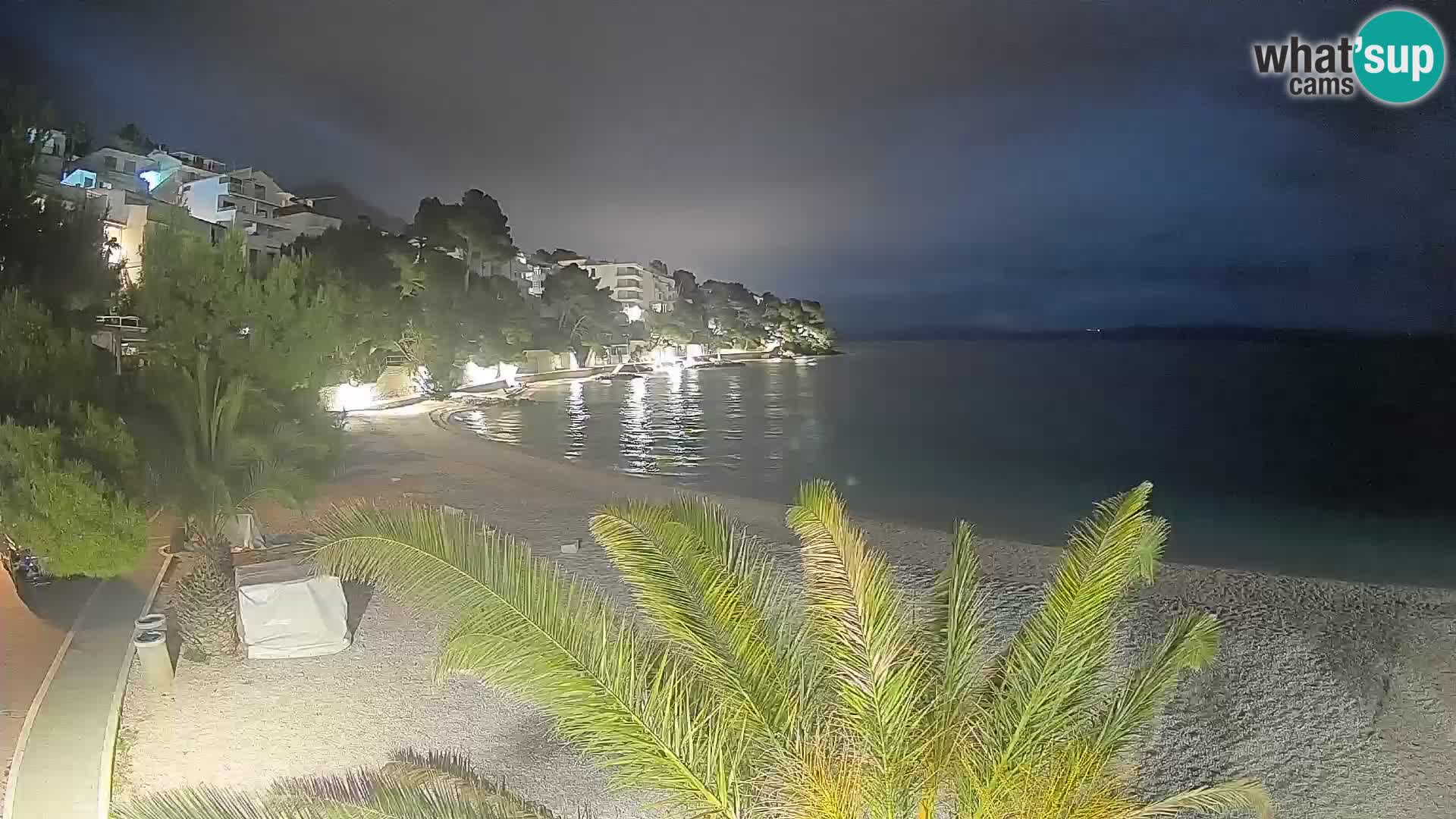 Webcam Plage Lučica Brela – Vue en direct sur la côte adriatique