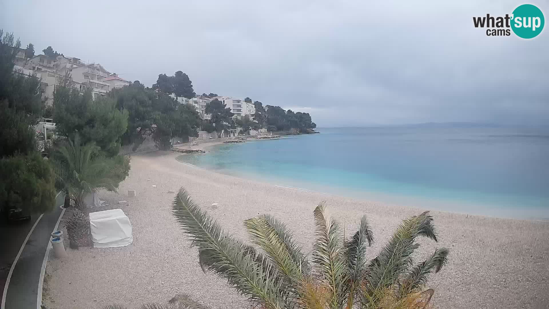 Webcam Plage Lučica Brela – Vue en direct sur la côte adriatique