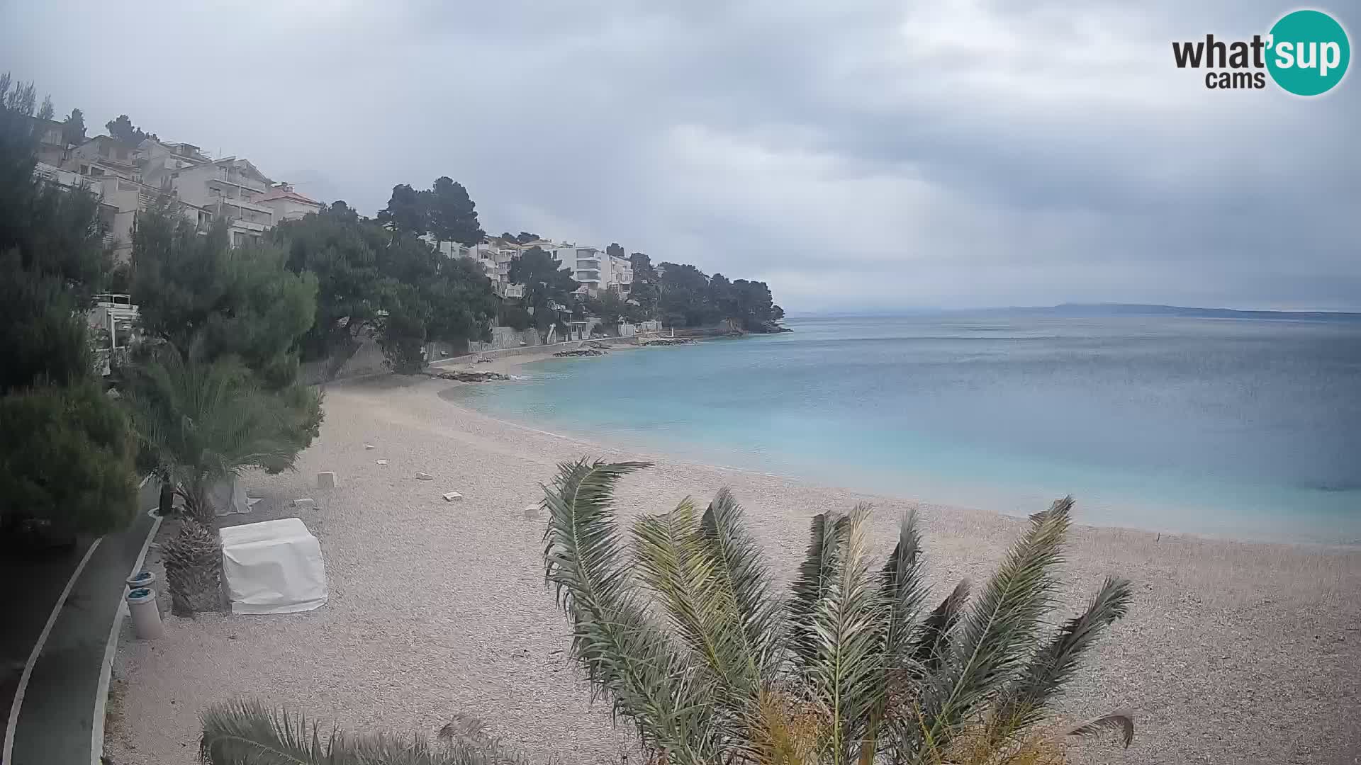 Webcam Lučica Strand Beach Brela – Liveblick von der Adriaküste