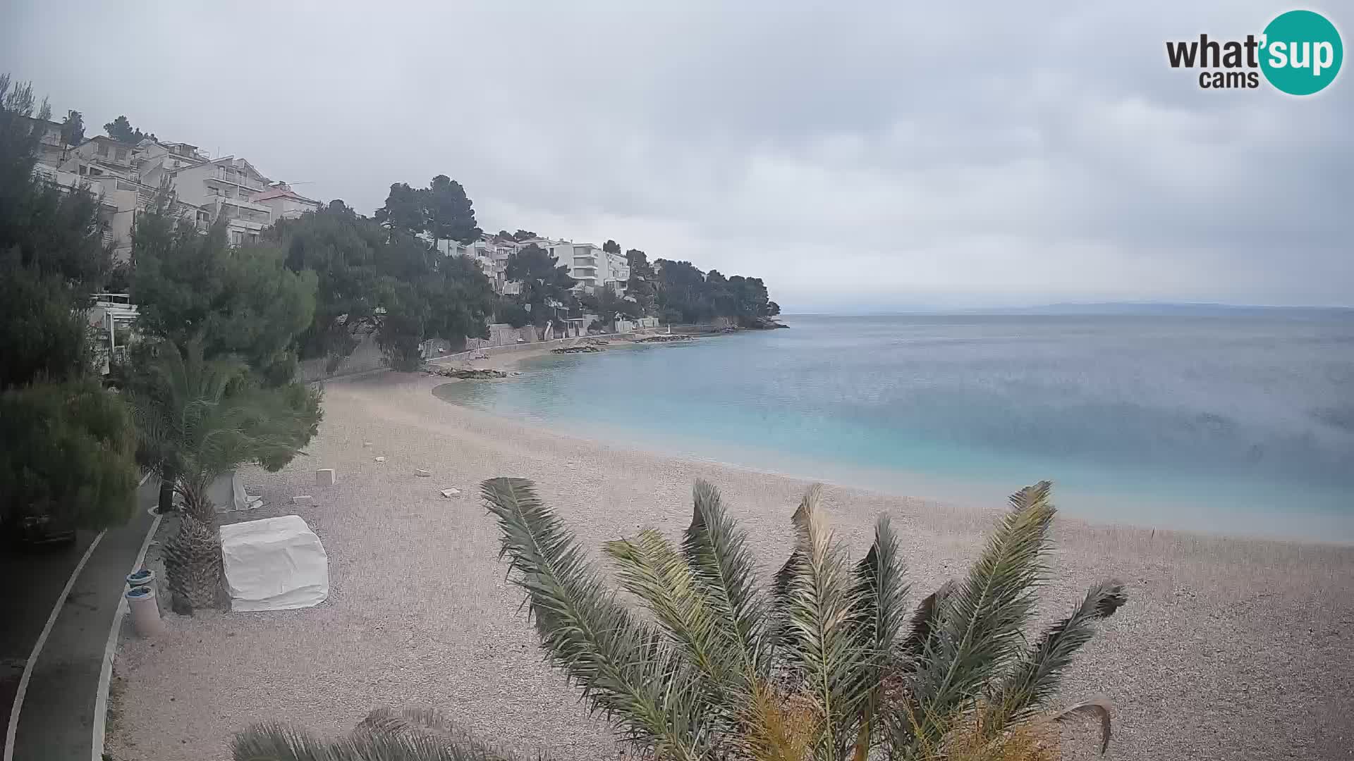 Webcam Plage Lučica Brela – Vue en direct sur la côte adriatique