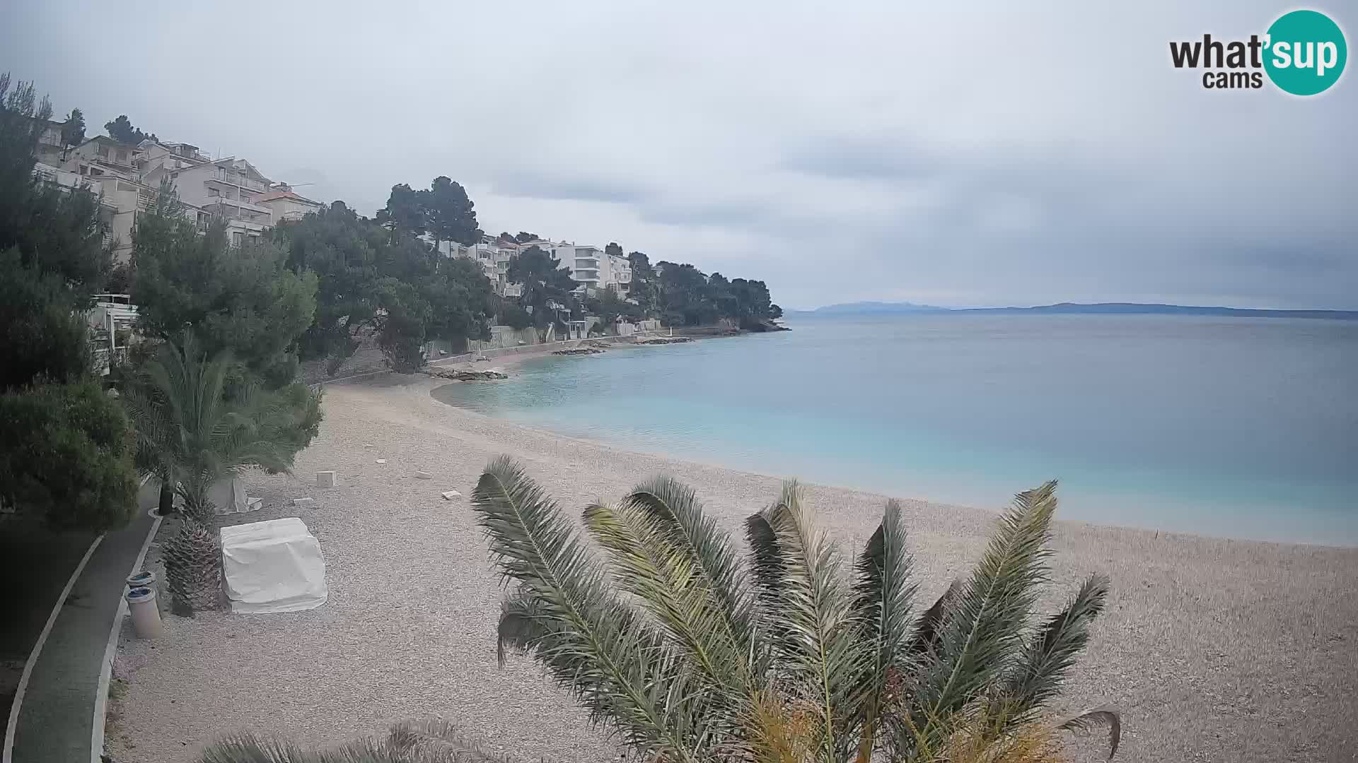 Webcam Lučica Strand Beach Brela – Liveblick von der Adriaküste
