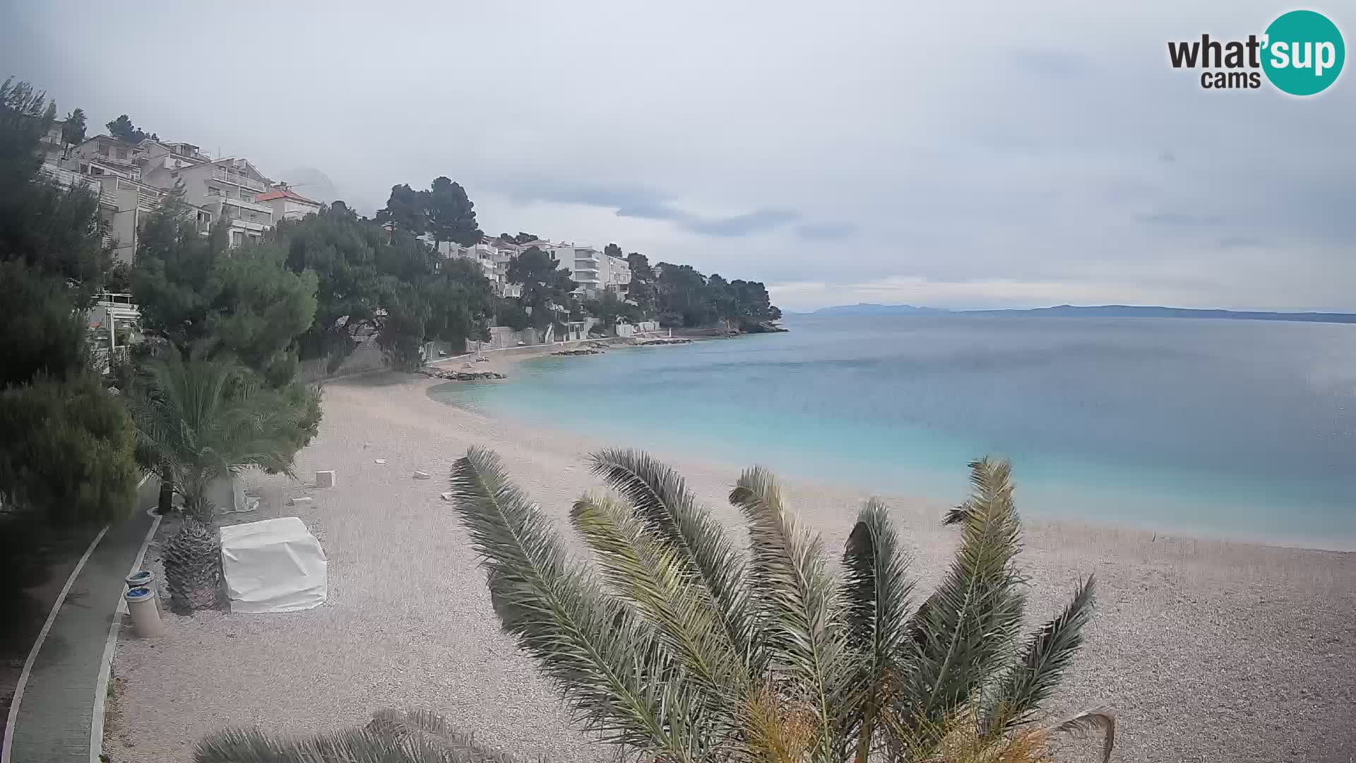 Webcam Spiaggia Lučica Brela – Vista live sulla costa adriatica