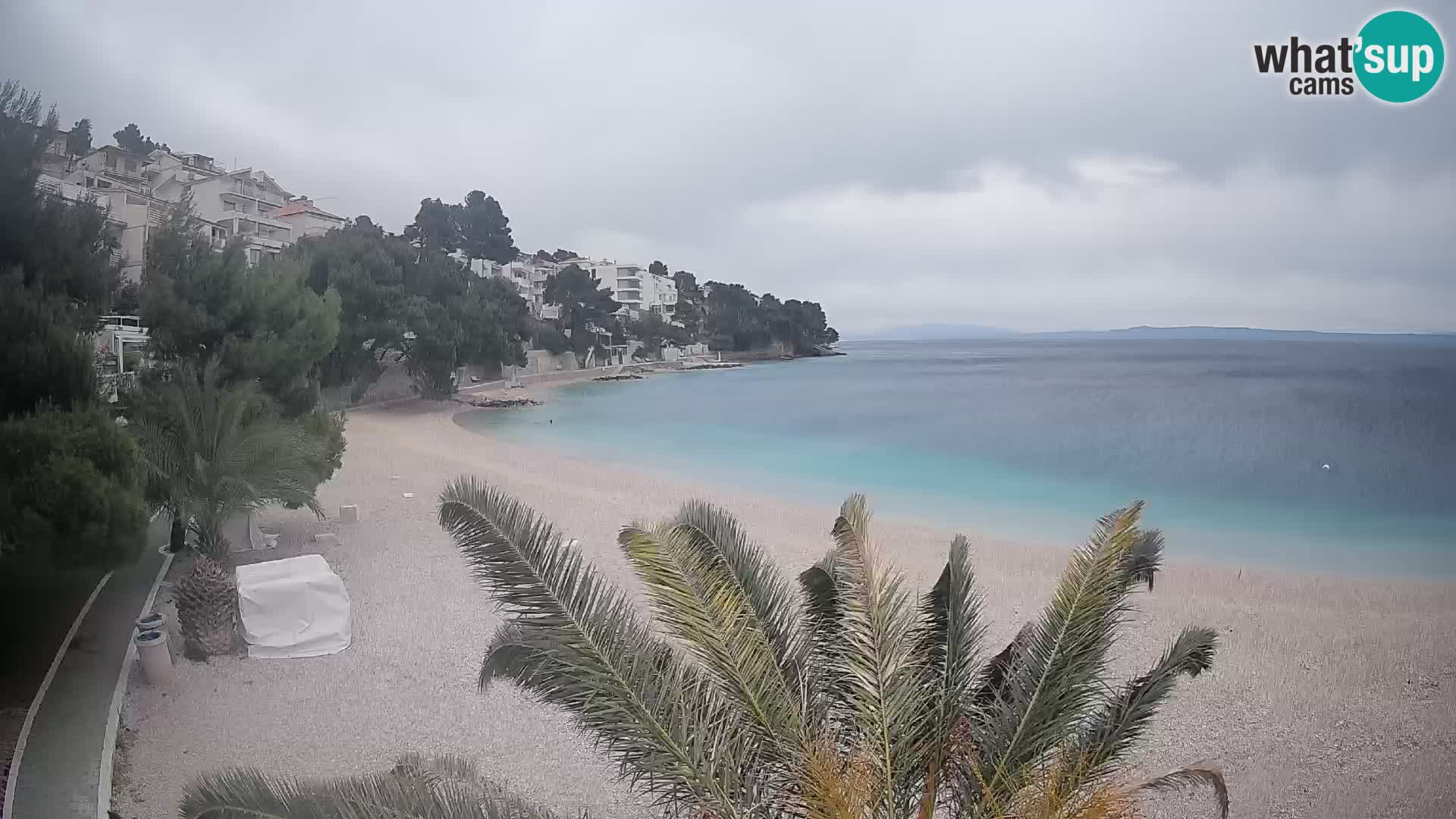 Webcam Plage Lučica Brela – Vue en direct sur la côte adriatique