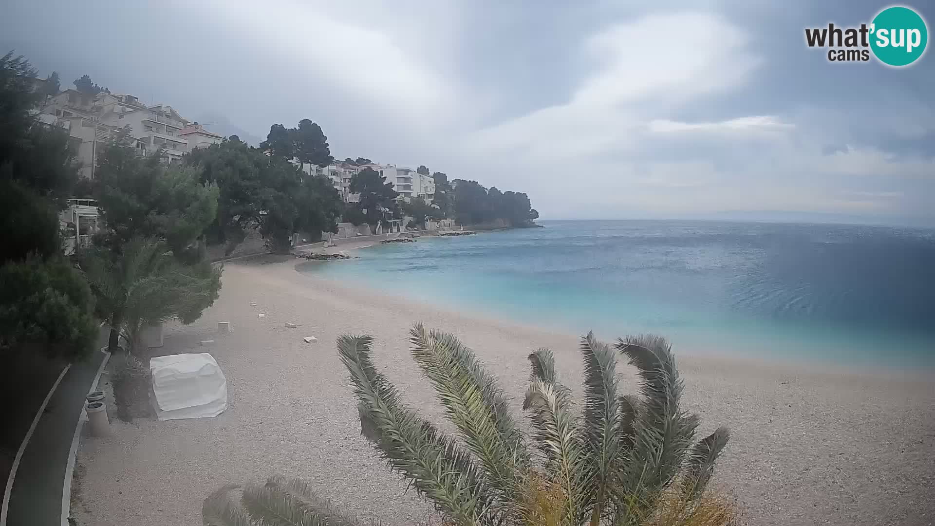 Webcam Lučica Strand Beach Brela – Liveblick von der Adriaküste