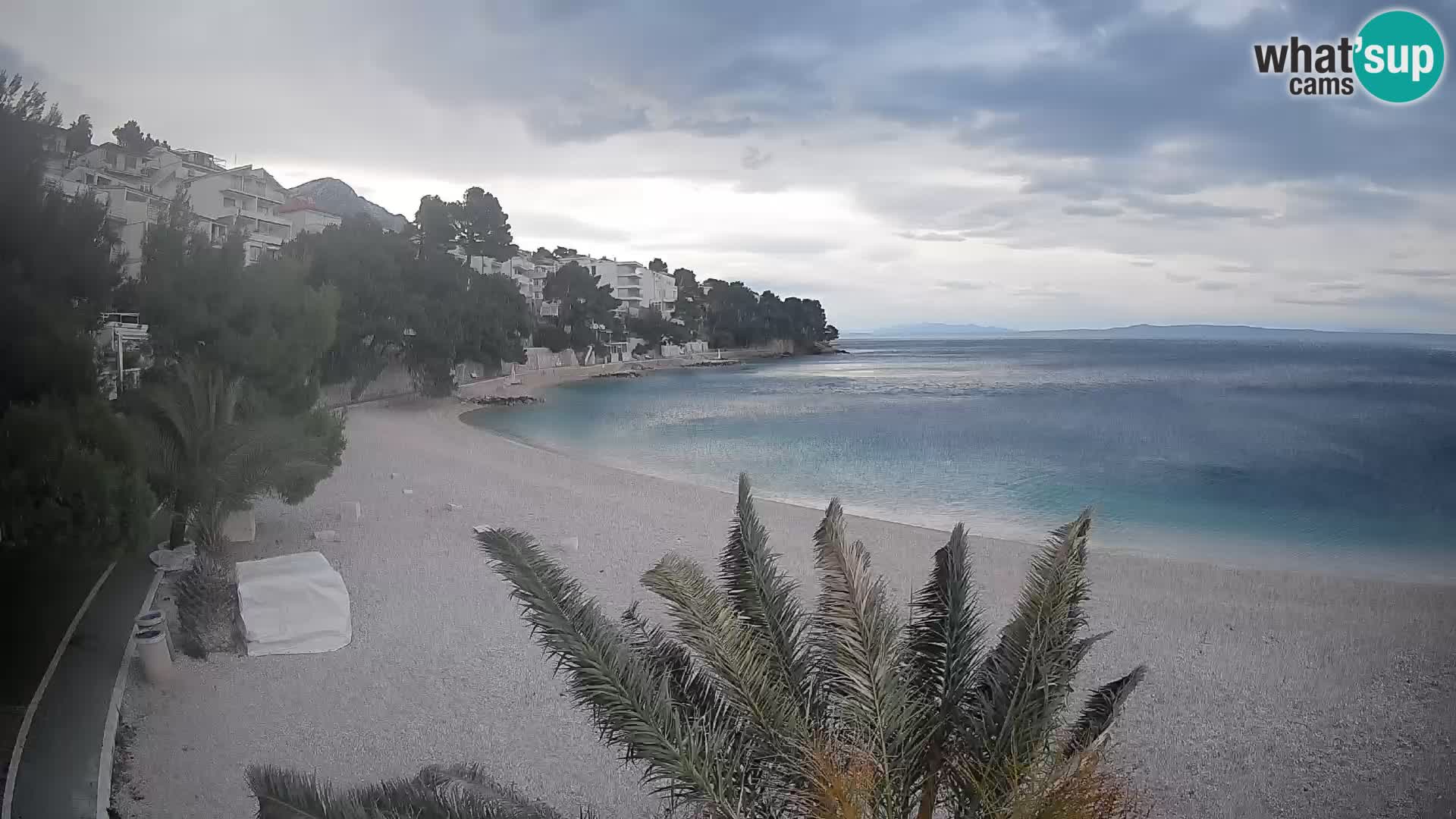 Webcam Lučica Strand Beach Brela – Liveblick von der Adriaküste