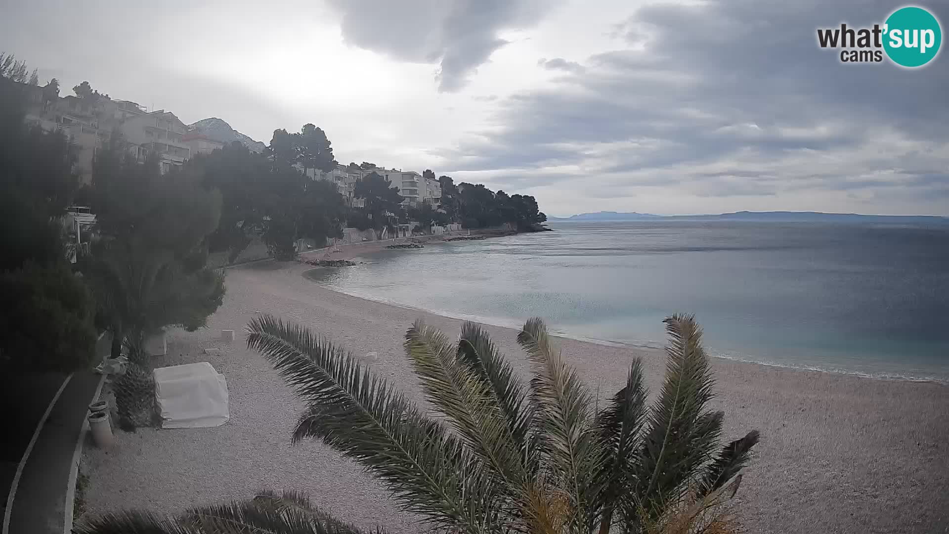 Spletna kamera Plaža Lučica Brela – Pogled v živo na Jadransko obalo