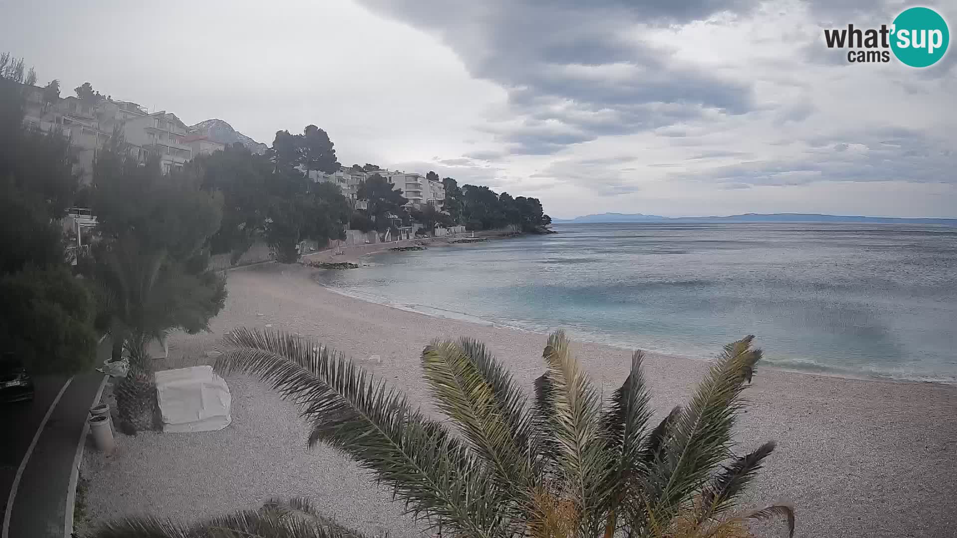 Webcam Lučica Strand Beach Brela – Liveblick von der Adriaküste