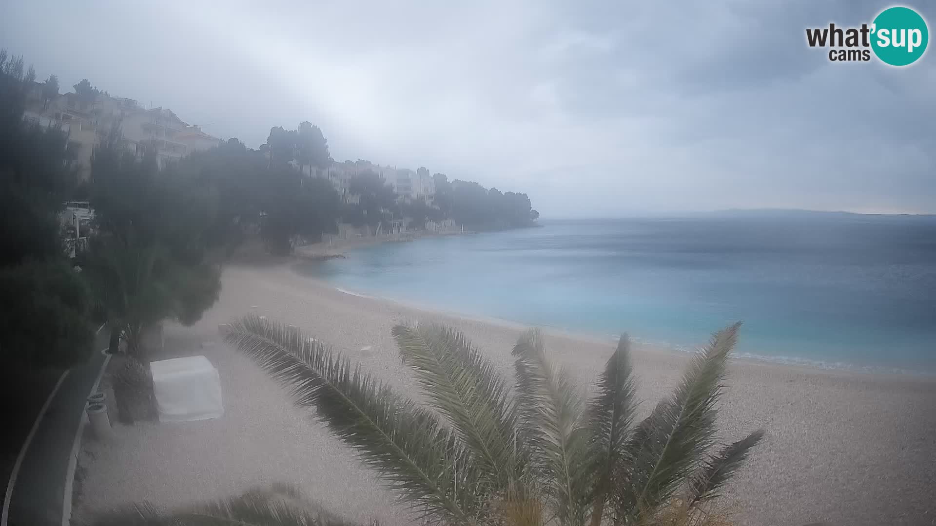 Webcam Lučica Strand Beach Brela – Liveblick von der Adriaküste