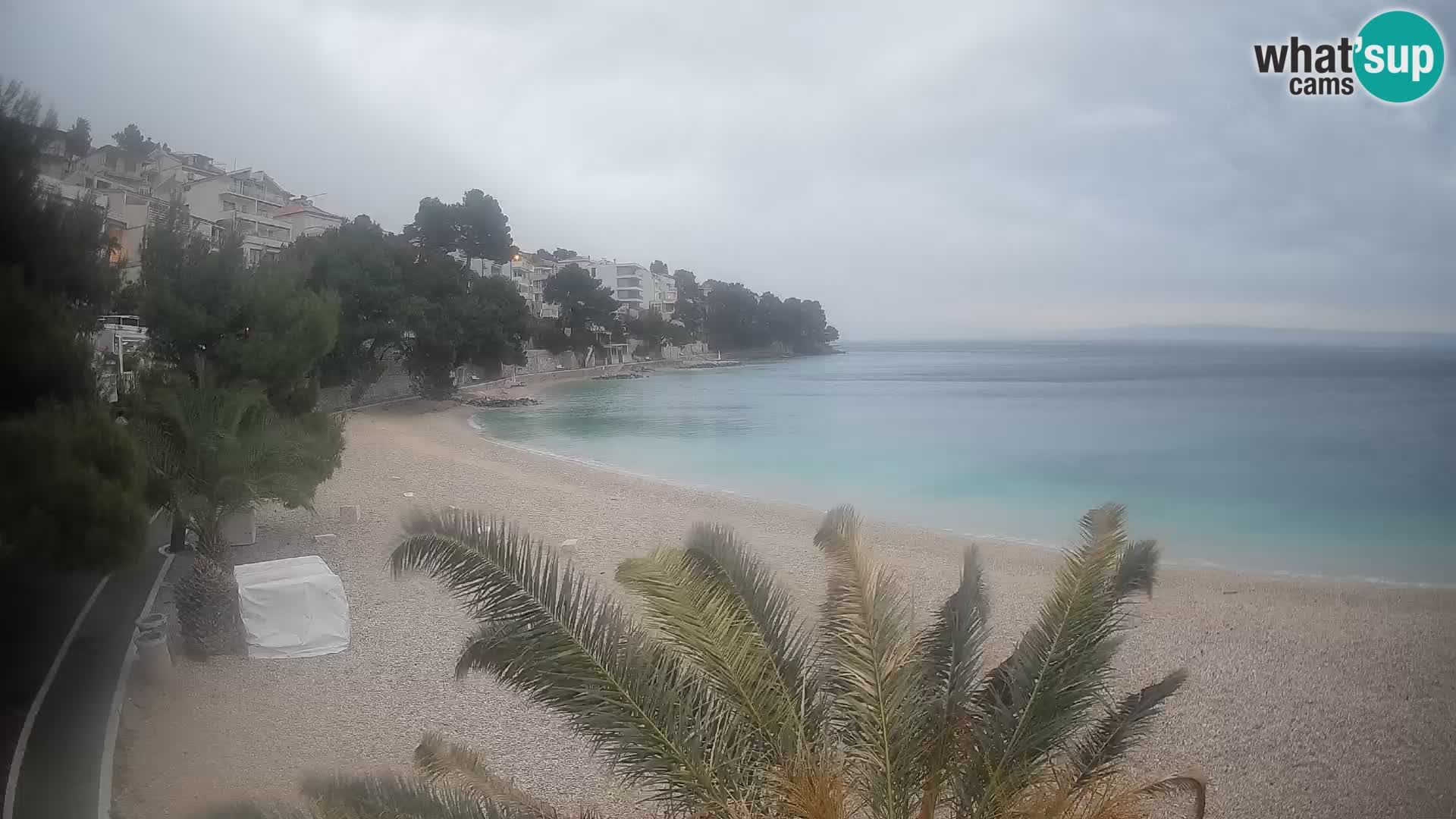Webcam Lučica Strand Beach Brela – Liveblick von der Adriaküste