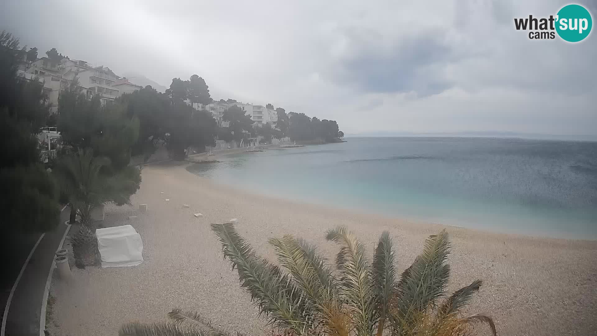 Webcam Lučica Strand Beach Brela – Liveblick von der Adriaküste