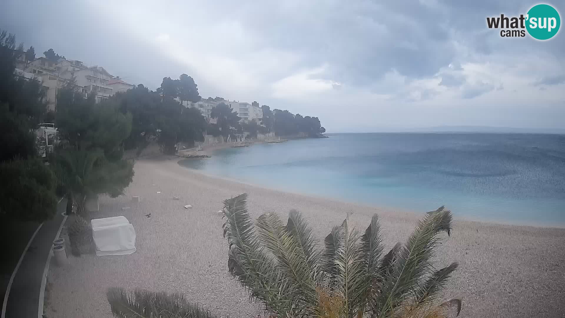 Webcam Lučica Strand Beach Brela – Liveblick von der Adriaküste