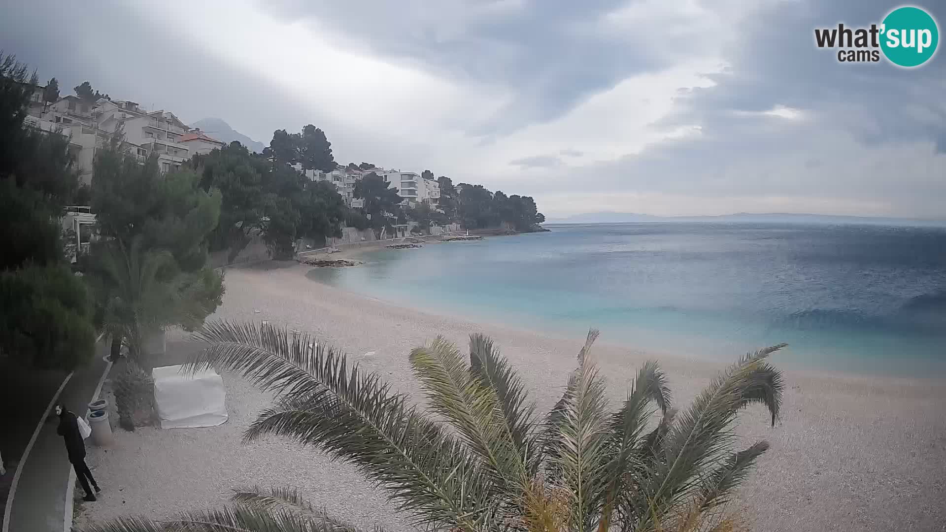 Web kamera Plaža Lučica Brela – Pogled uživo na jadransku obalu