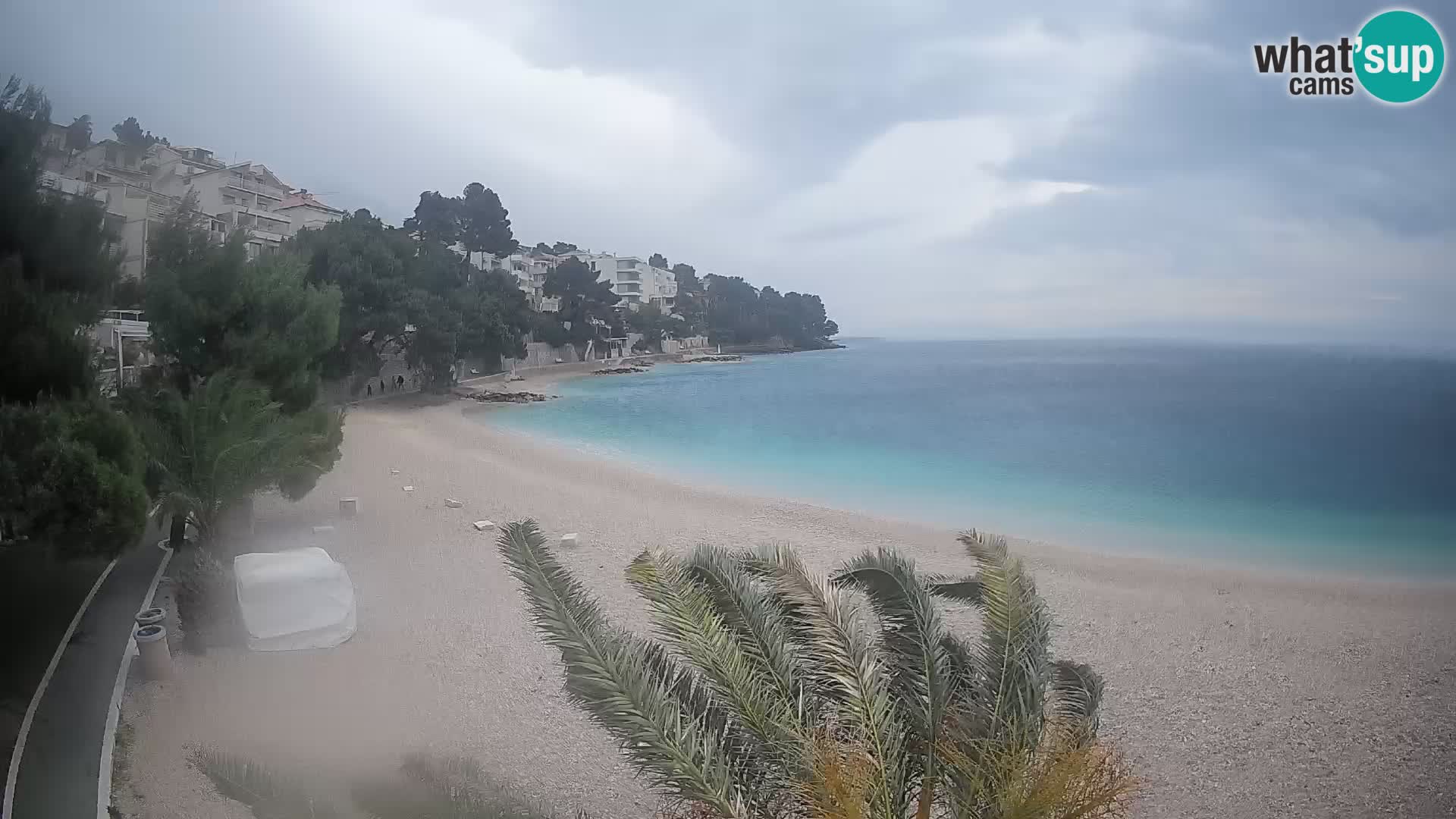 Webcam Lučica Strand Beach Brela – Liveblick von der Adriaküste