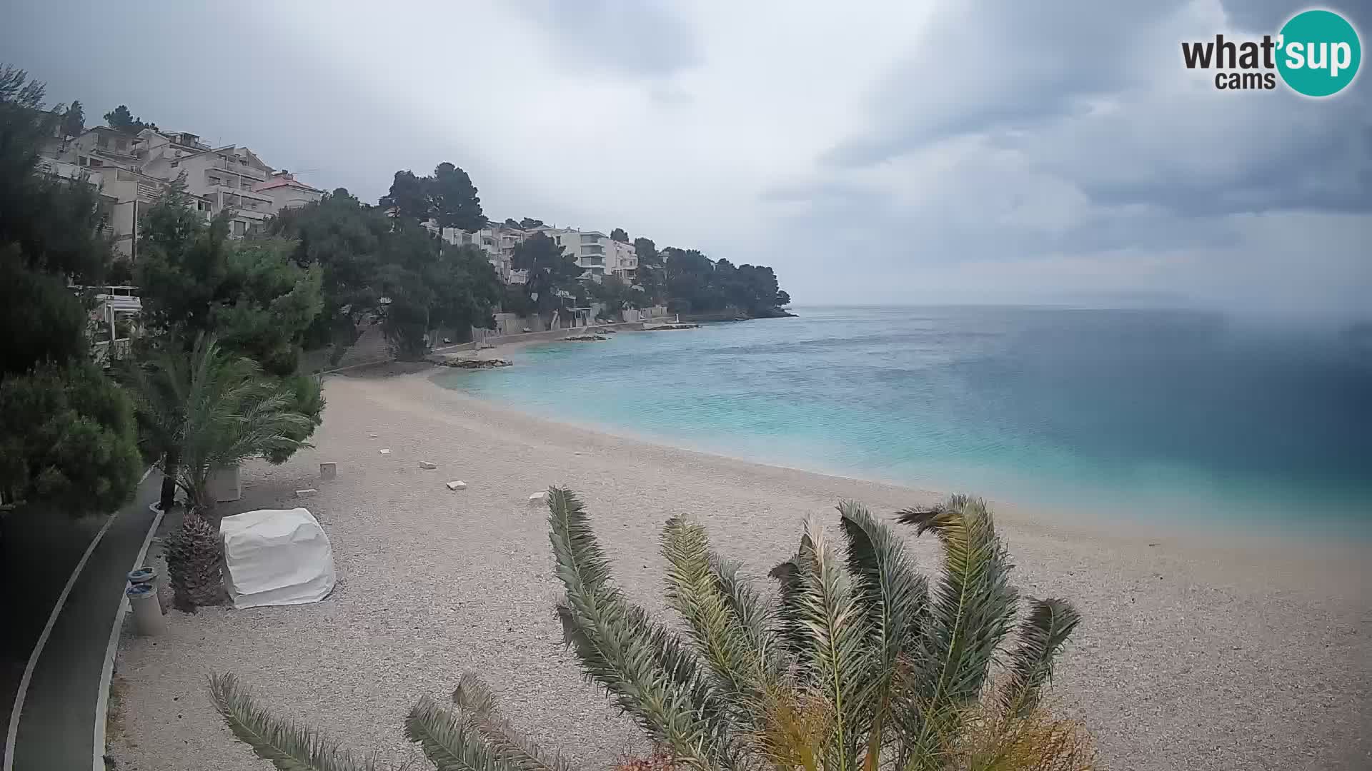 Webcam Plage Lučica Brela – Vue en direct sur la côte adriatique