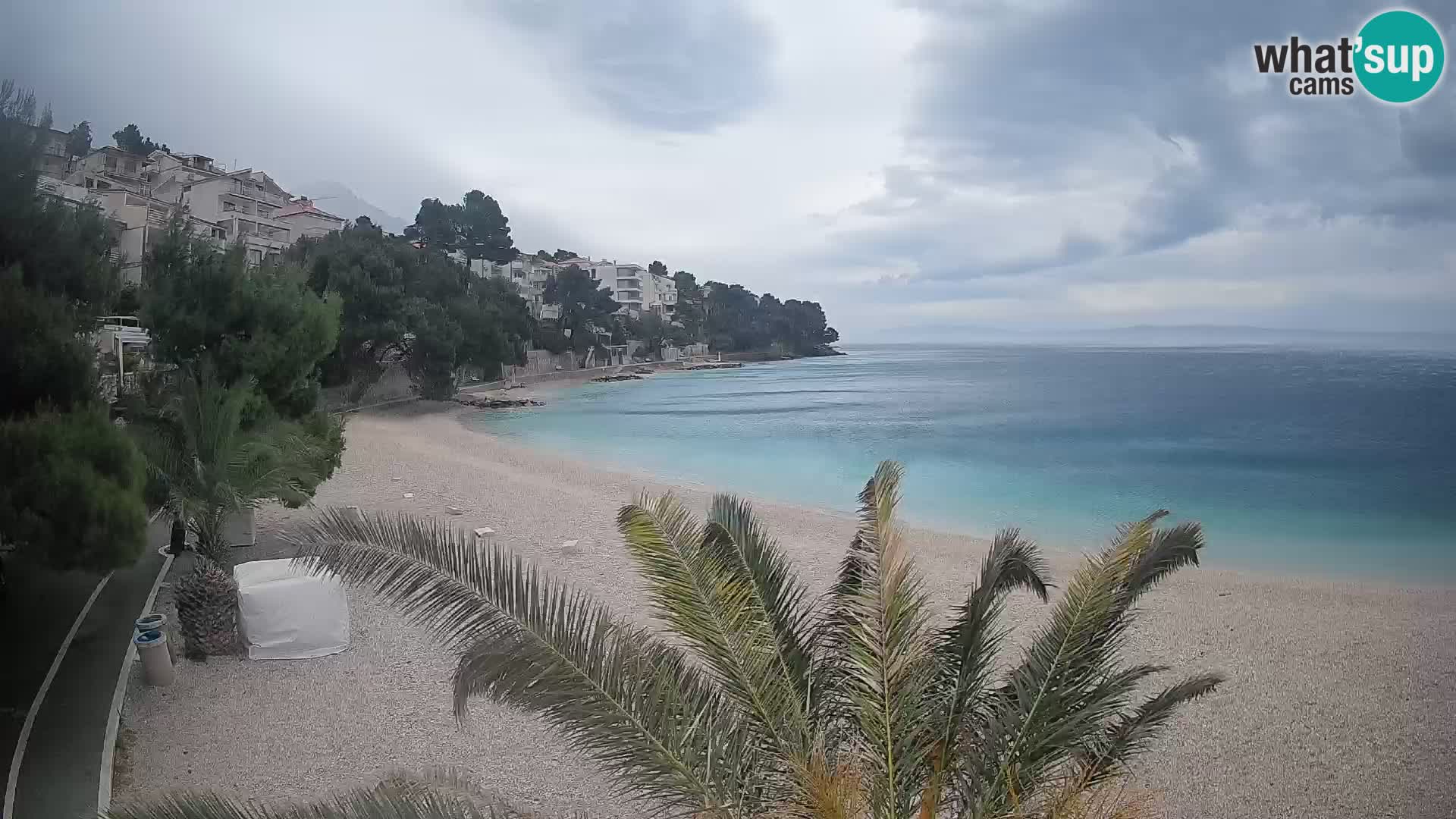 Webcam Lučica Strand Beach Brela – Liveblick von der Adriaküste