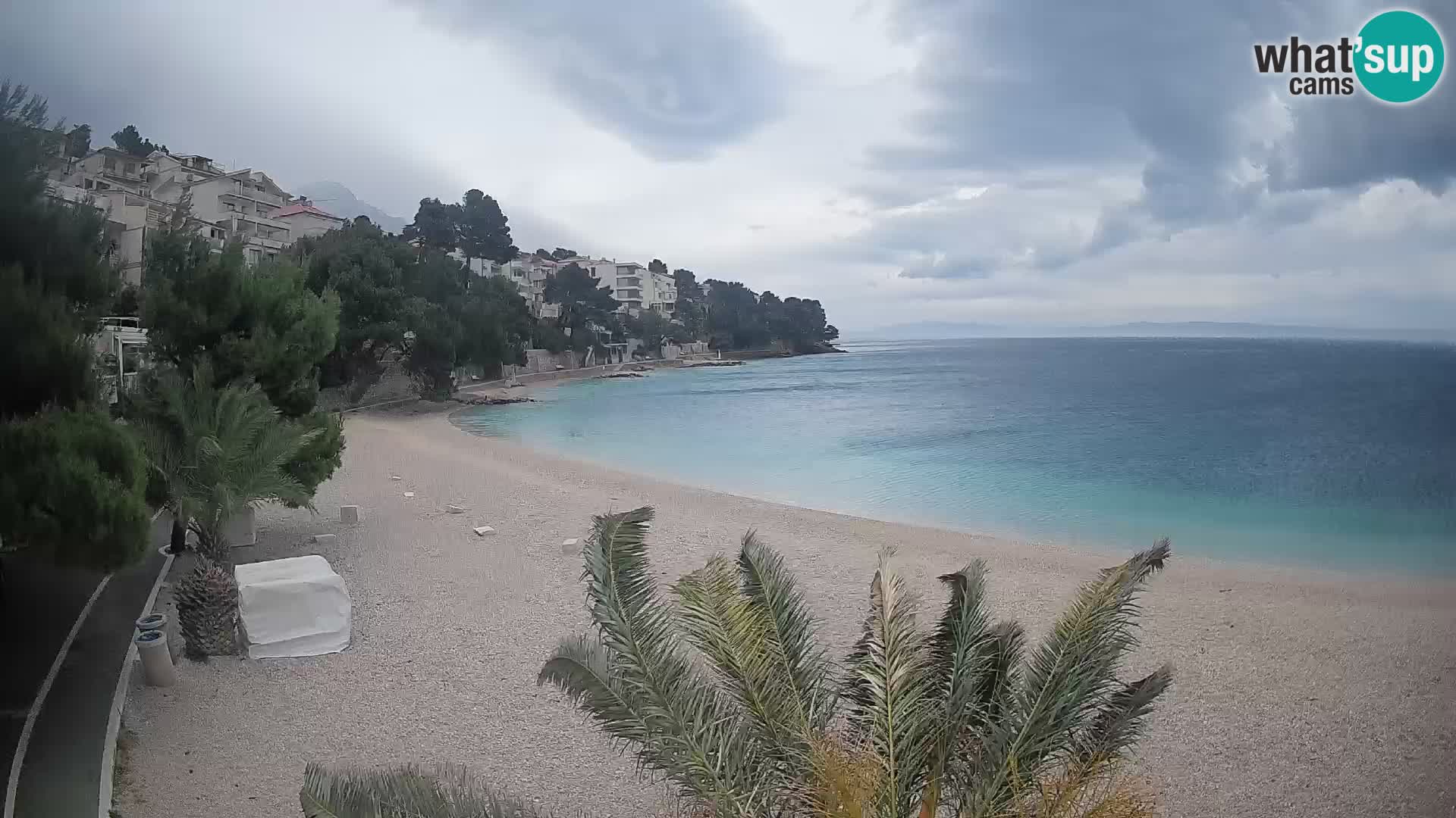 Webcam Lučica Strand Beach Brela – Liveblick von der Adriaküste