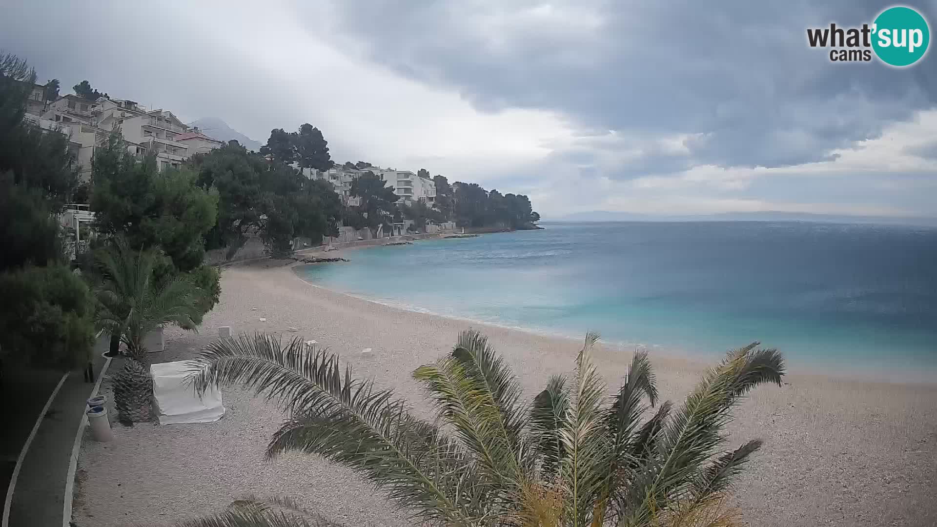 Webcam Lučica Strand Beach Brela – Liveblick von der Adriaküste