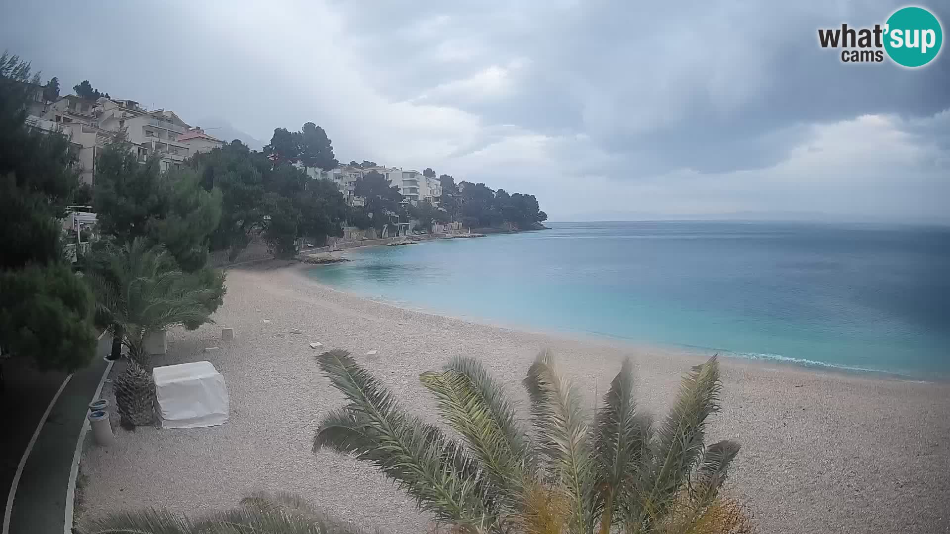 Webcam Lučica Strand Beach Brela – Liveblick von der Adriaküste