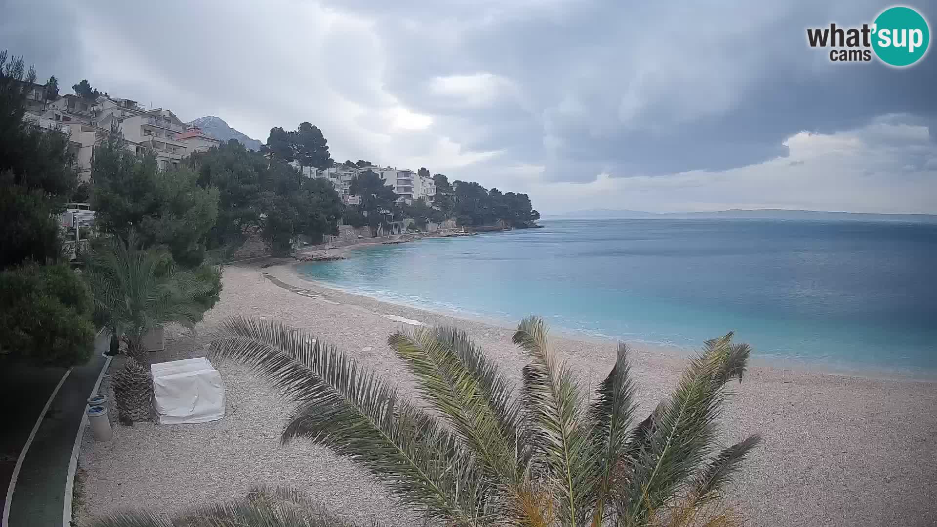 Webcam Lučica Strand Beach Brela – Liveblick von der Adriaküste