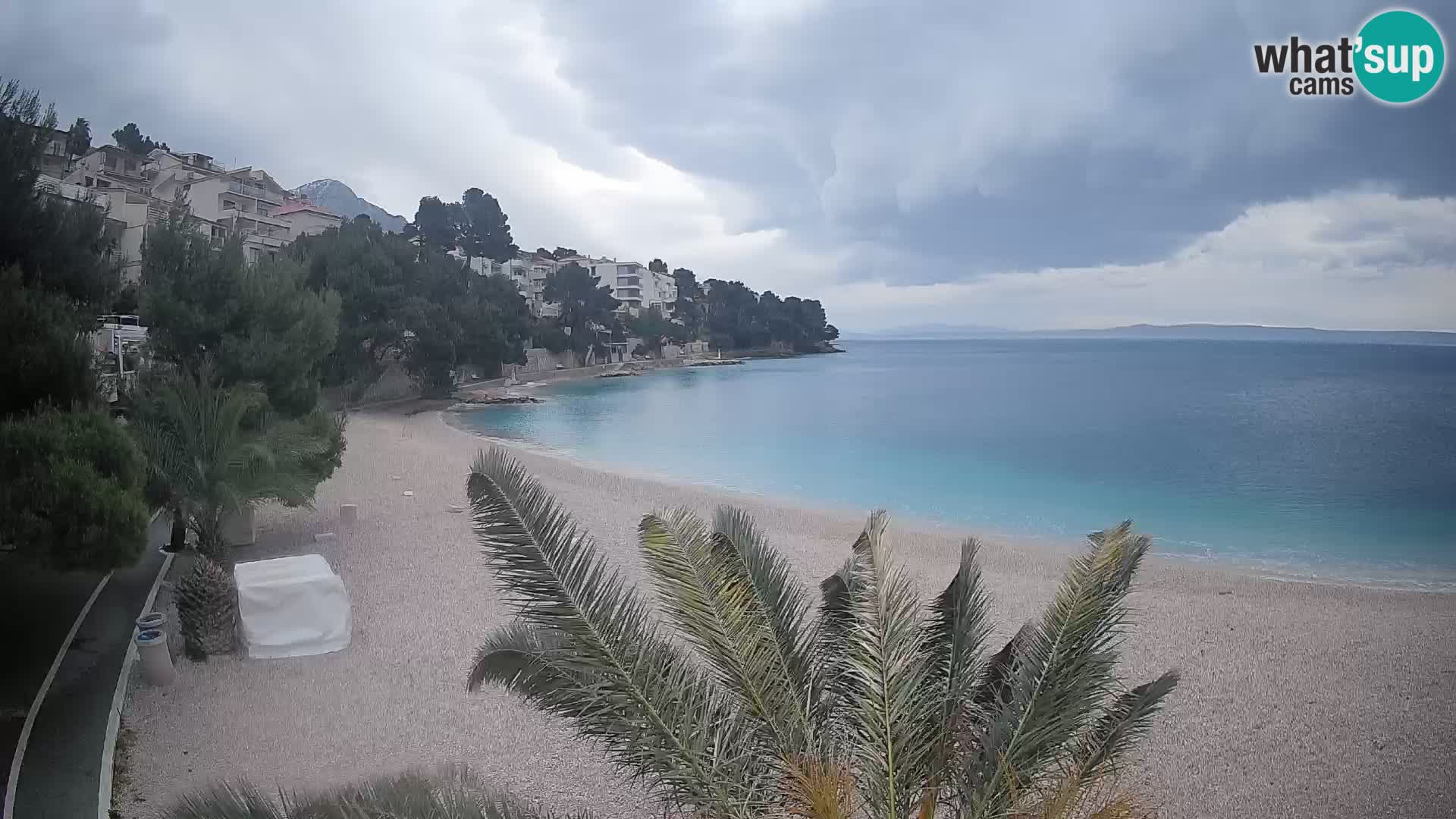 Webcam Lučica Strand Beach Brela – Liveblick von der Adriaküste