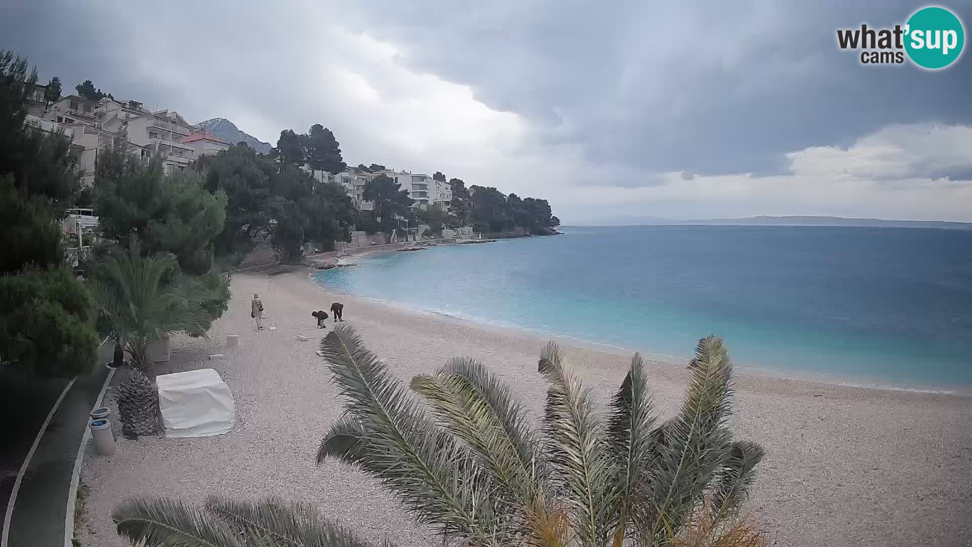 Webcam Lučica Strand Beach Brela – Liveblick von der Adriaküste