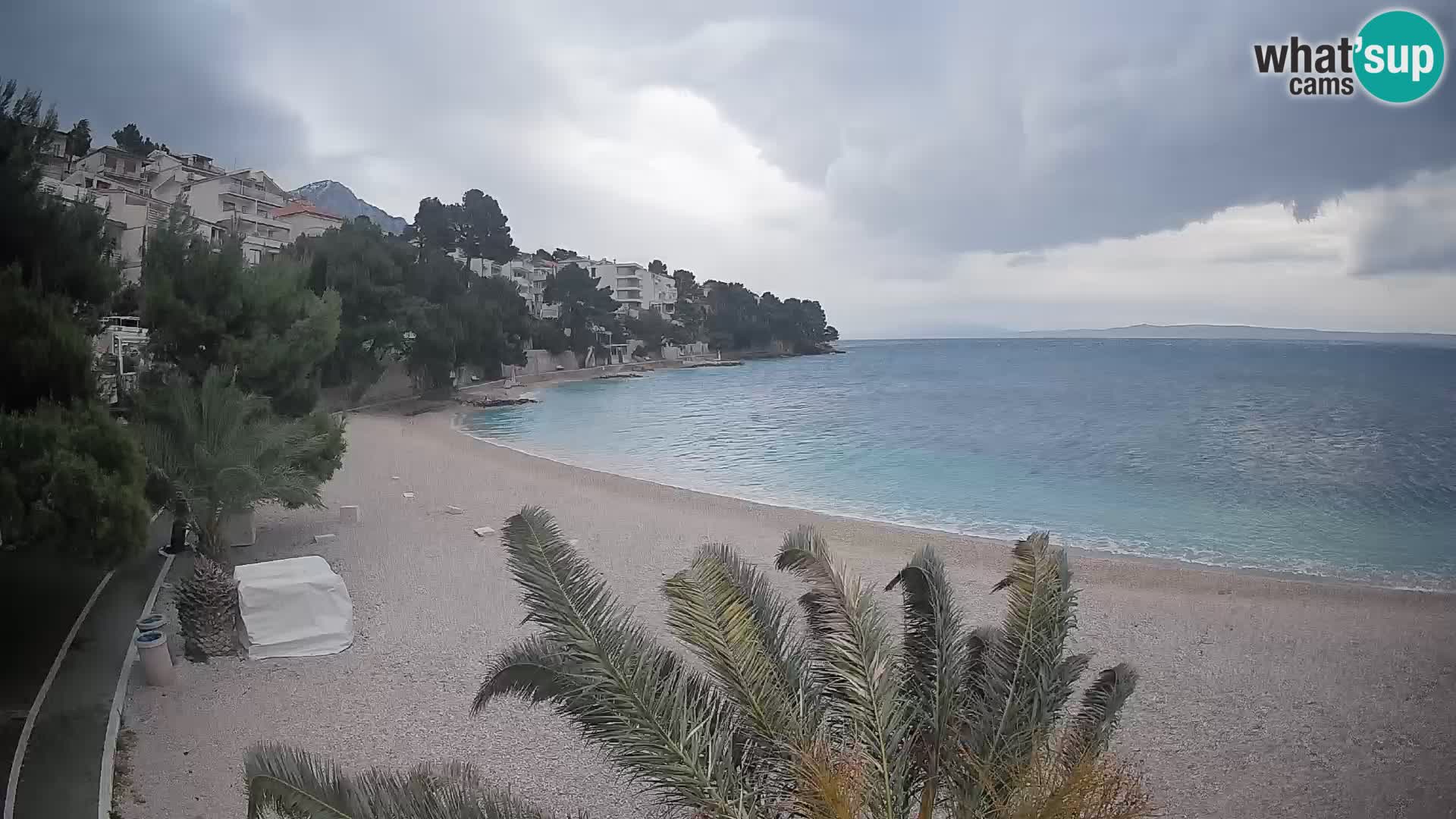 Webcam Lučica Strand Beach Brela – Liveblick von der Adriaküste
