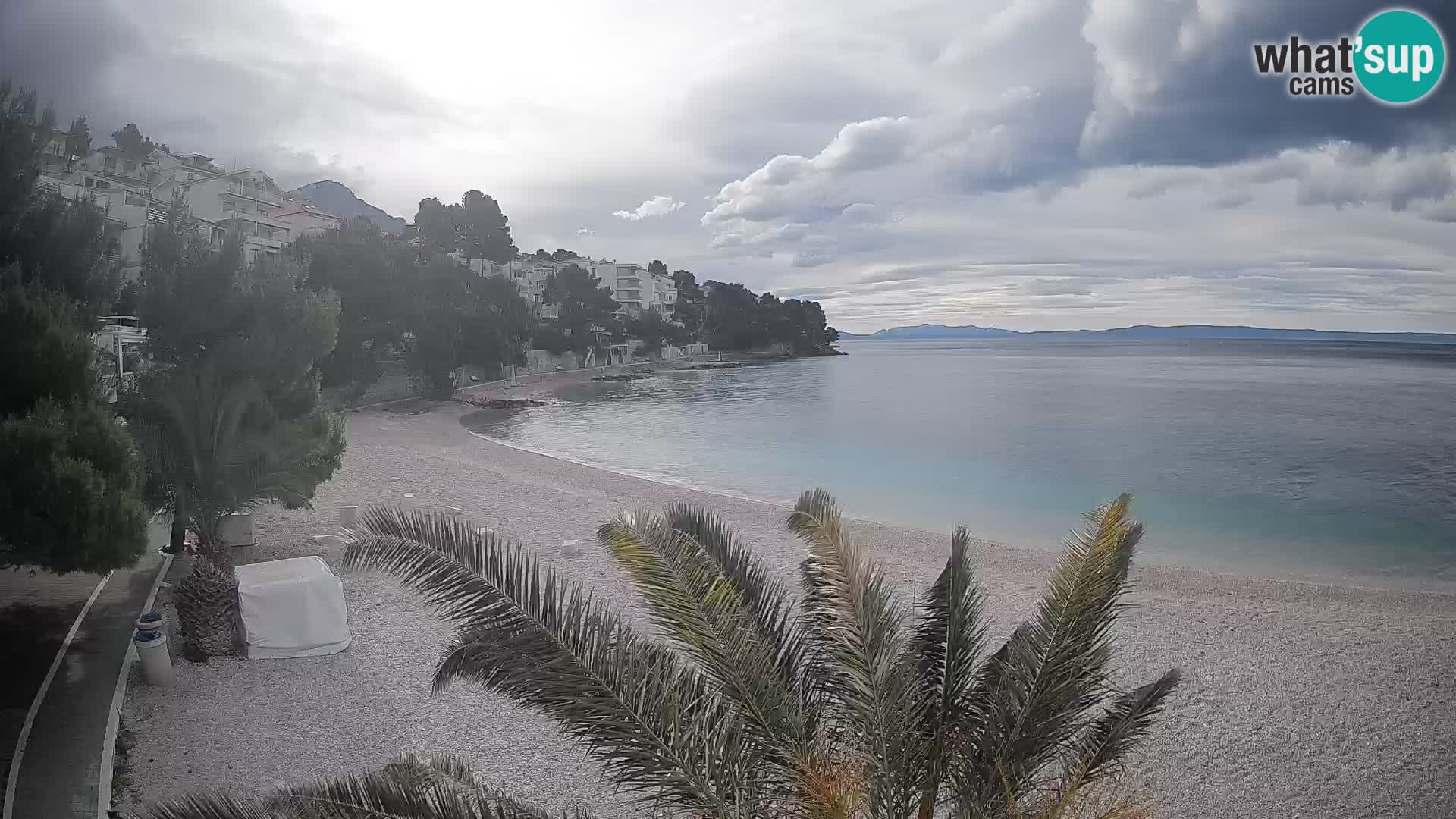 Webcam Lučica Strand Beach Brela – Liveblick von der Adriaküste