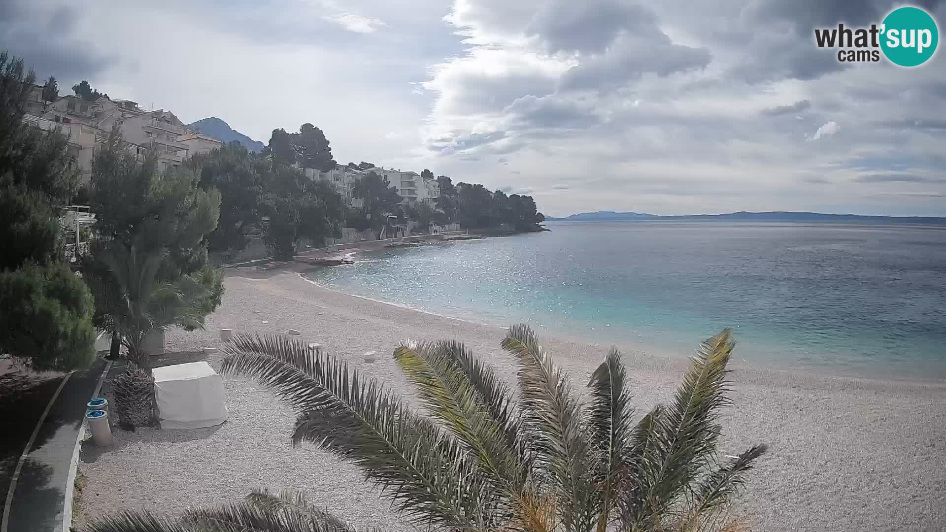 Webcam Lučica Strand Beach Brela – Liveblick von der Adriaküste