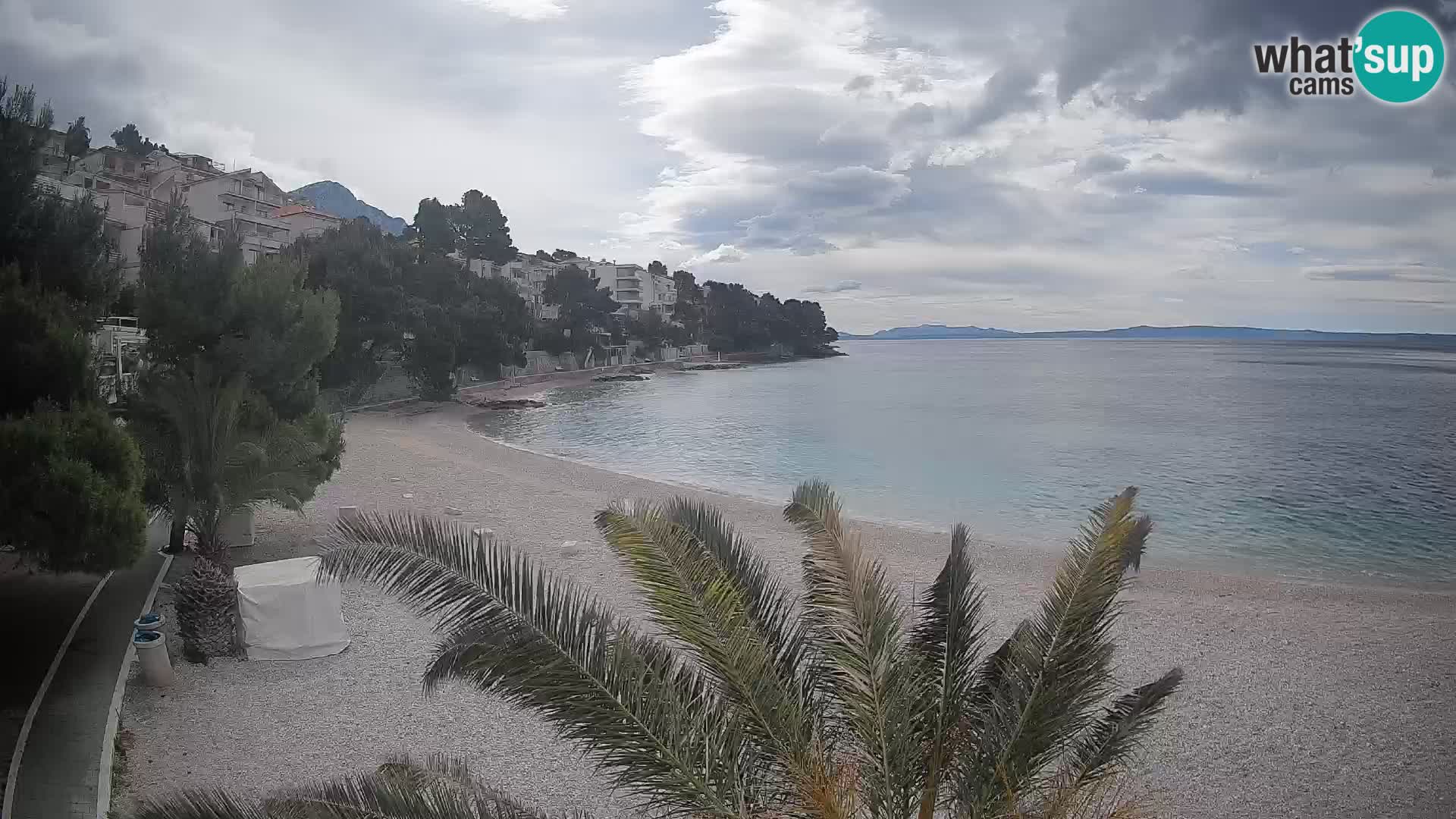 Webcam Lučica Strand Beach Brela – Liveblick von der Adriaküste