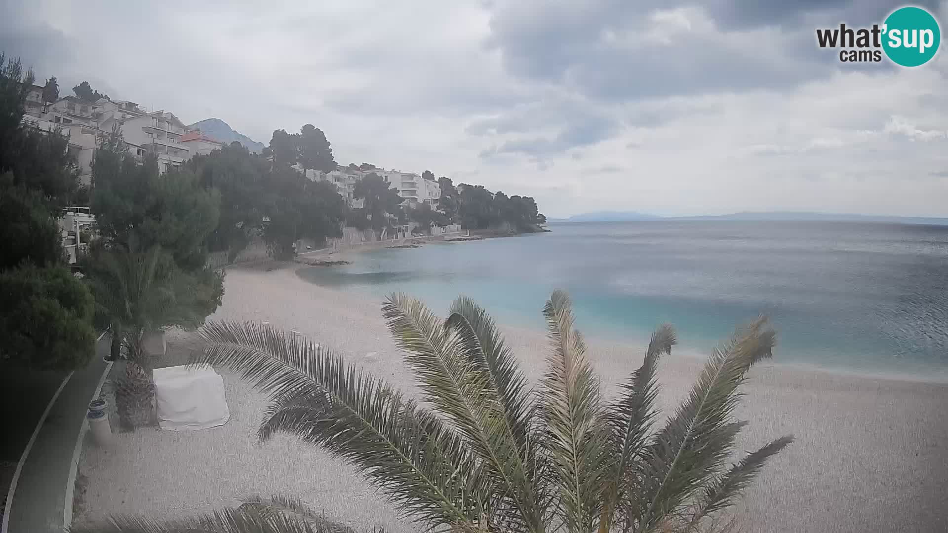 Webcam Lučica Strand Beach Brela – Liveblick von der Adriaküste